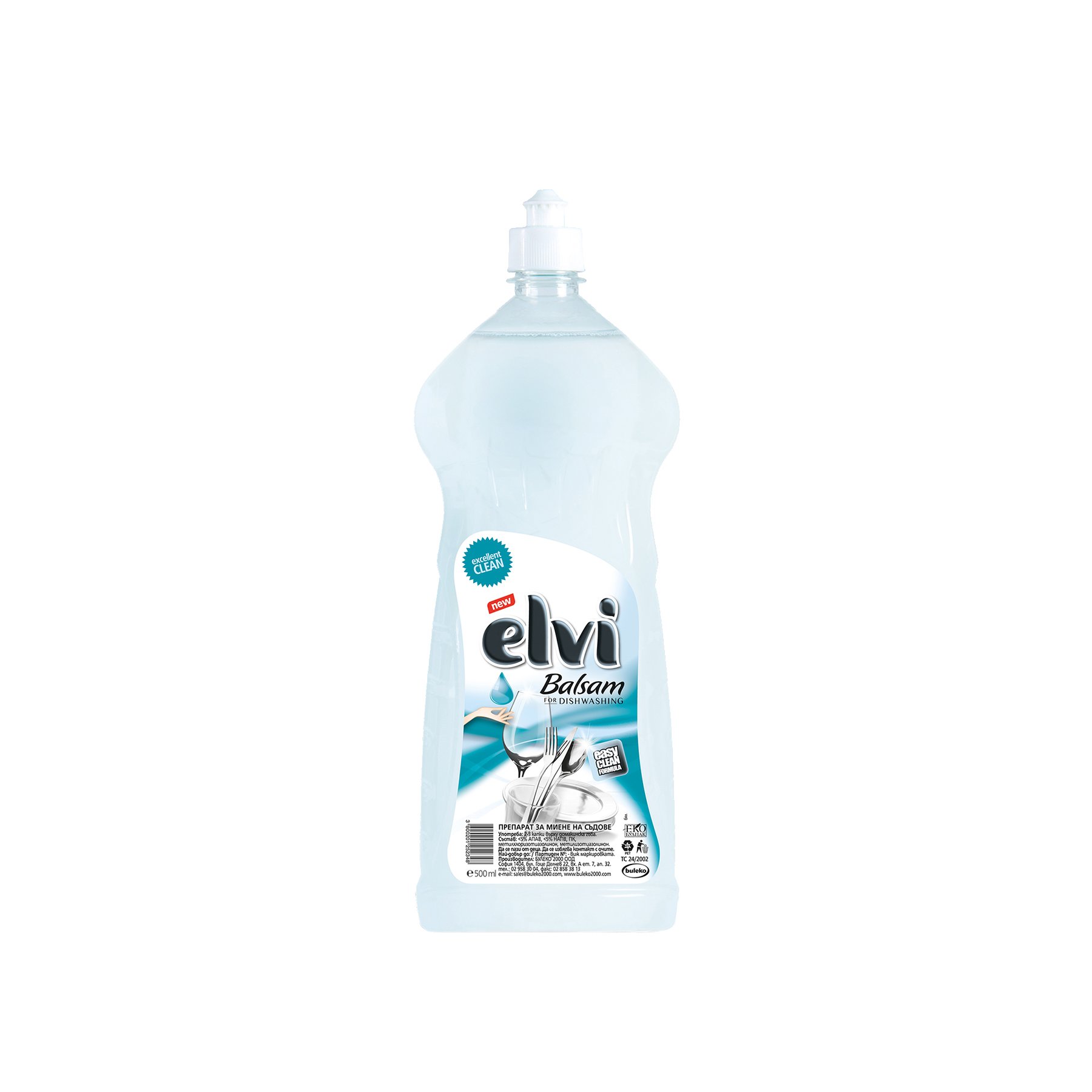 Dishwashing detergent Elvi Balsam, 500 ml, white