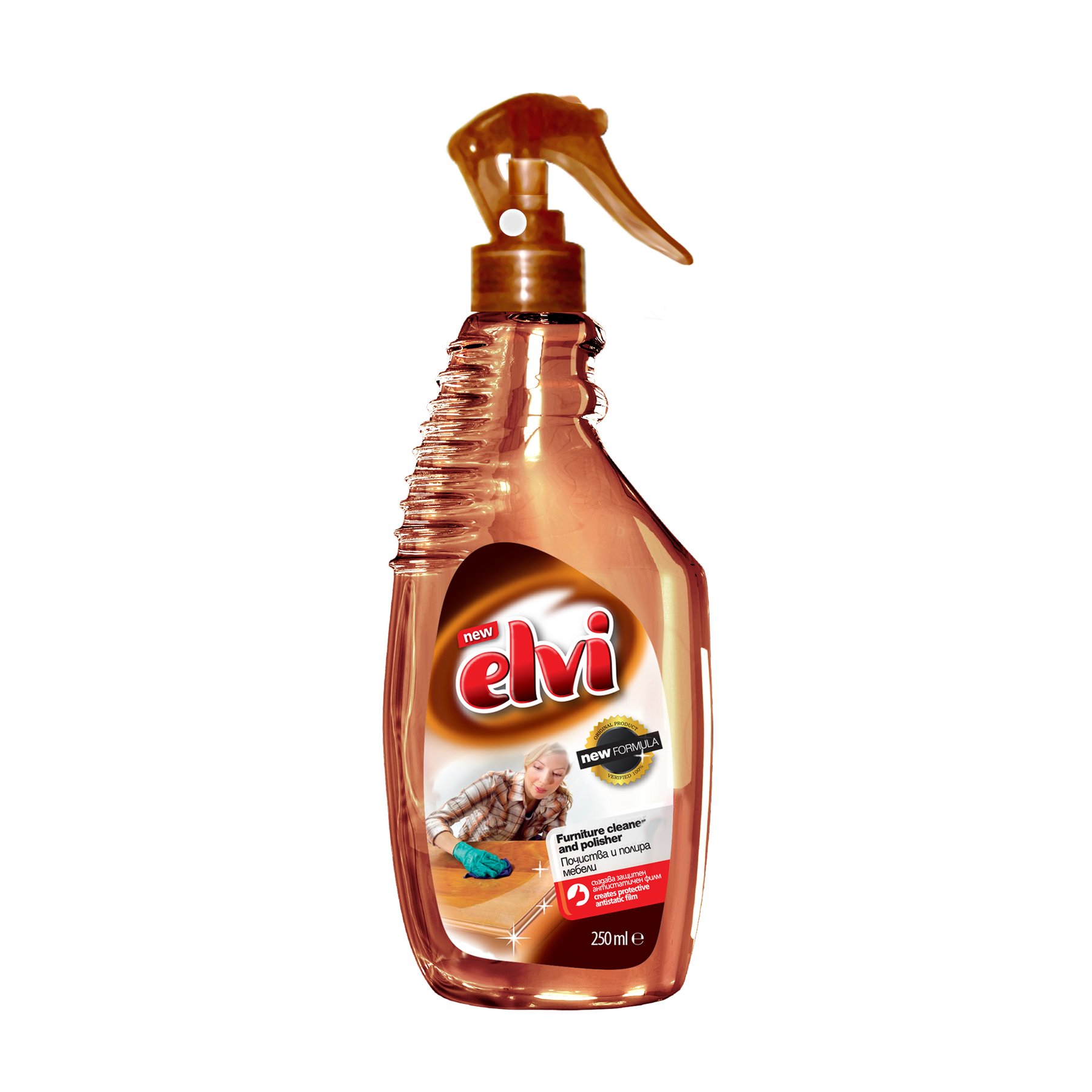 Furniture cleaning agent Elvi and wood, spray, 250 ml