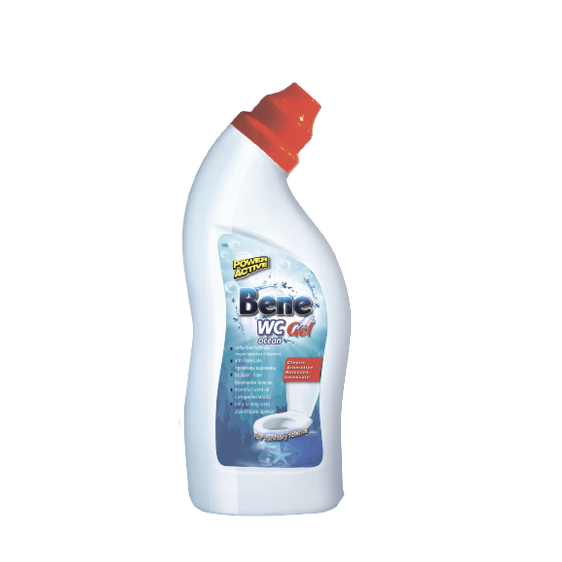 Toilet cleaning agent Bene, gel, ocean, 750 ml, blue