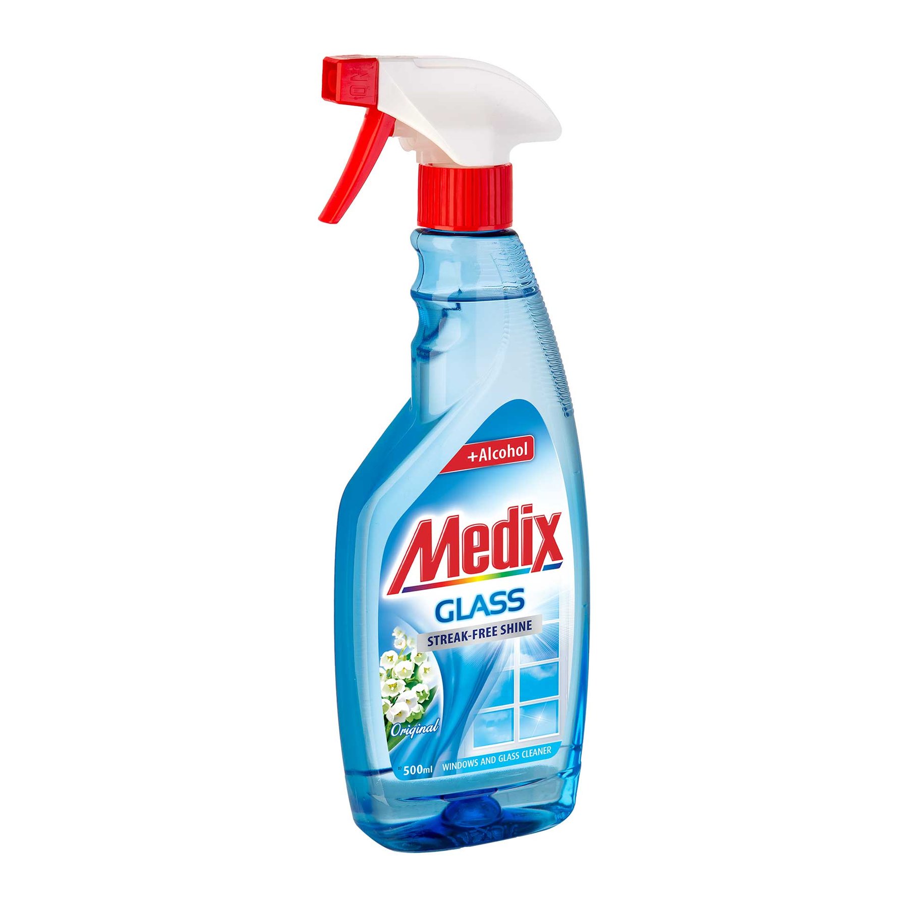 Glass cleaning agent Medix Original, with pump, 500 ml, blue
