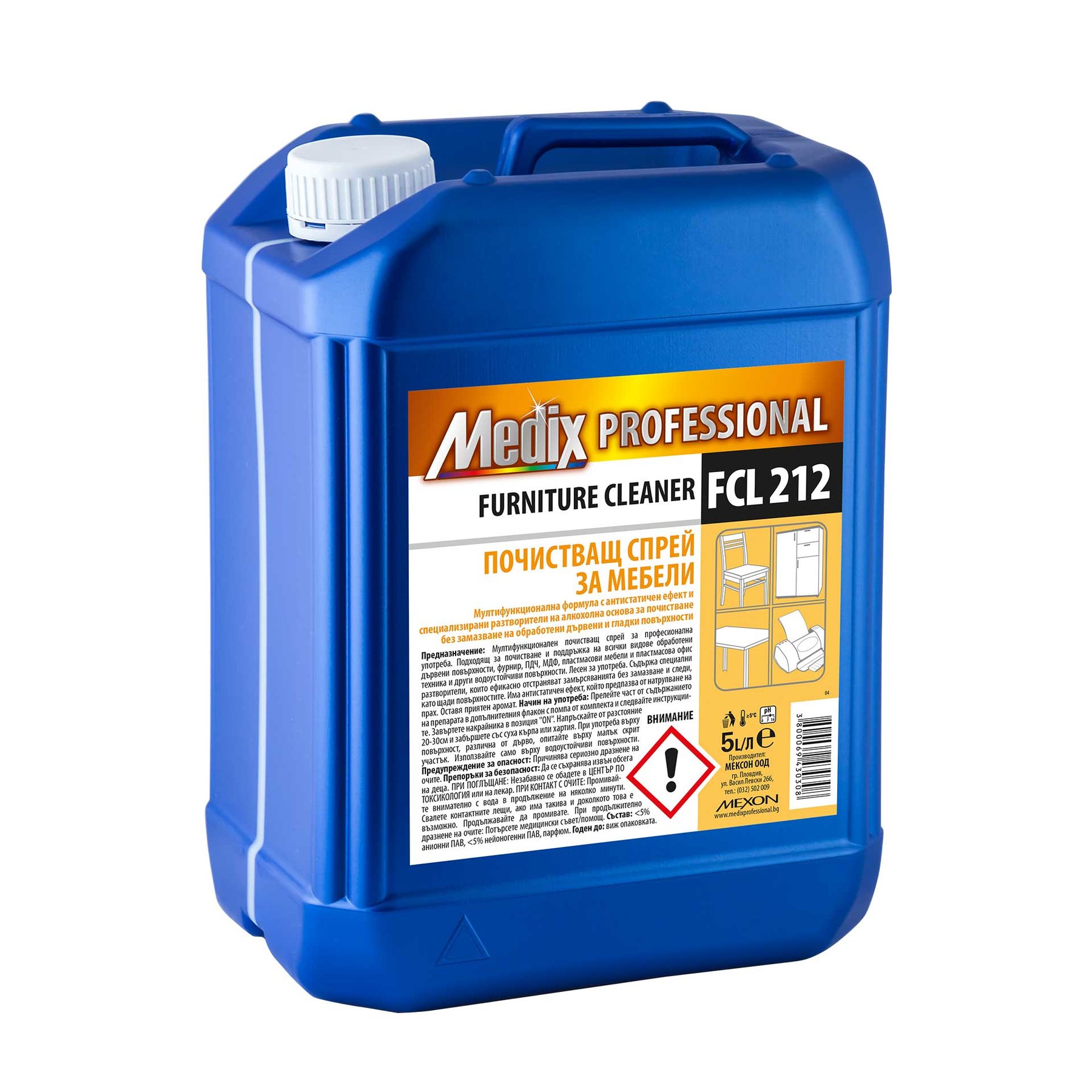 Cleaning detergent for furniture Medix Professional, FCL 212, 5 L