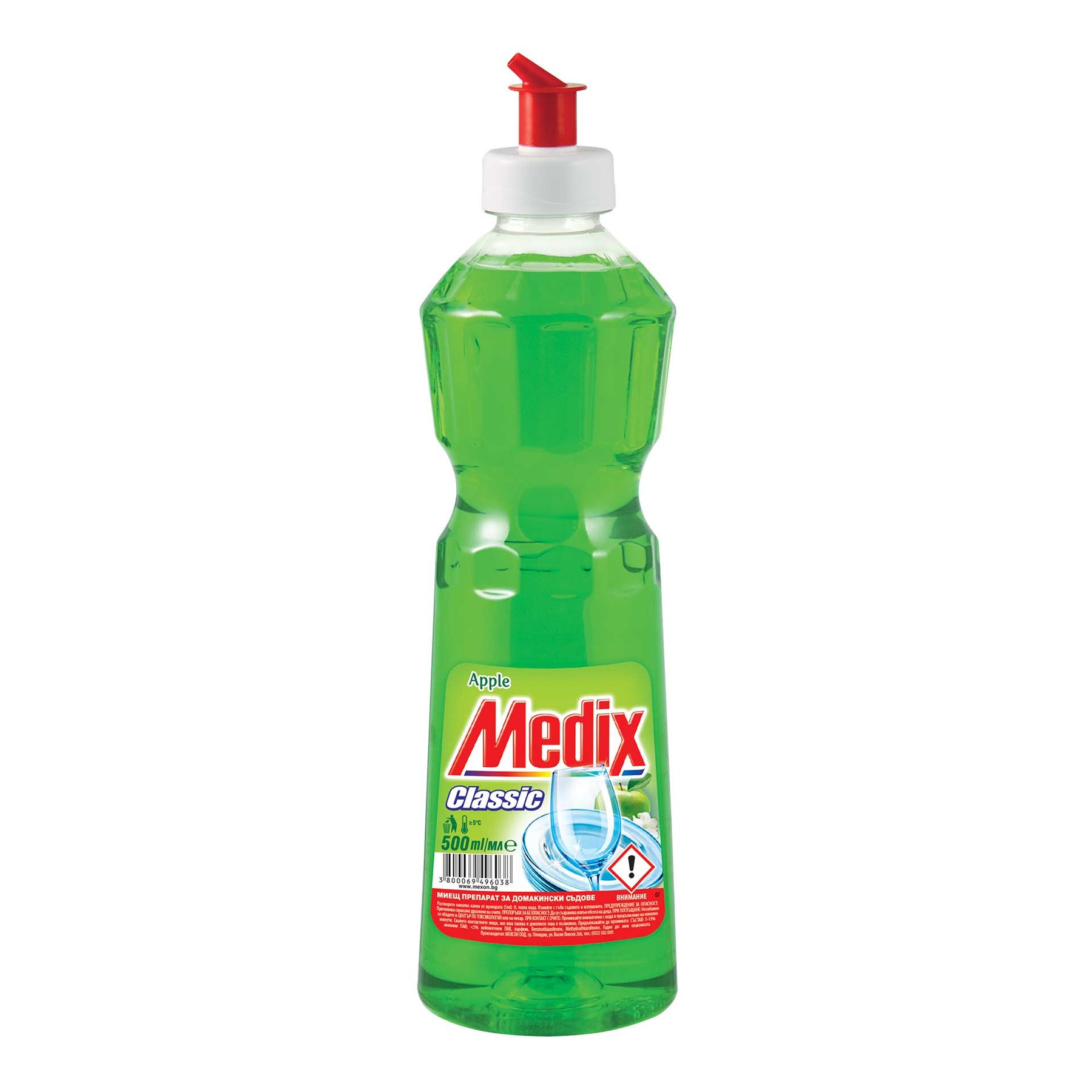 Dishwashing detergent Medix Classic, apple, 500 ml, green
