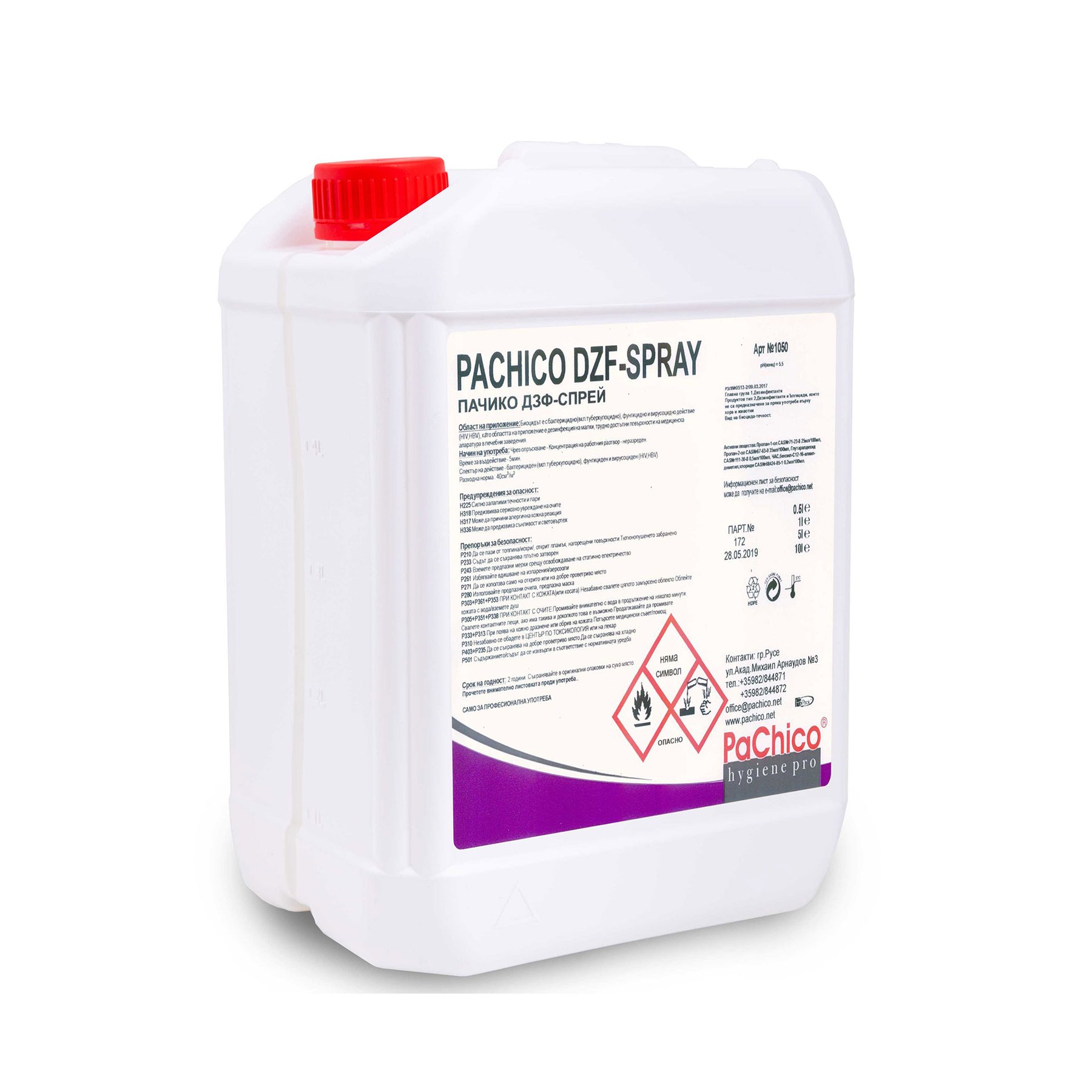 Disinfectant detergent PaChico DZF Spray, professional, 5 L