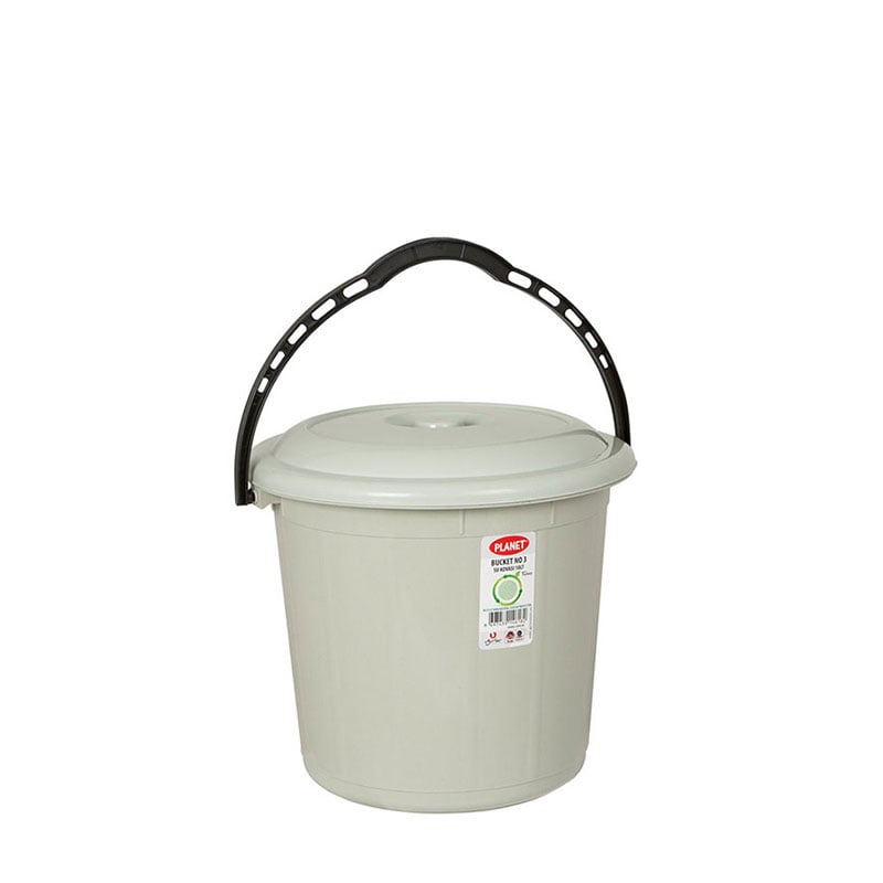 Bucket Planet with lid, 15 L, gray