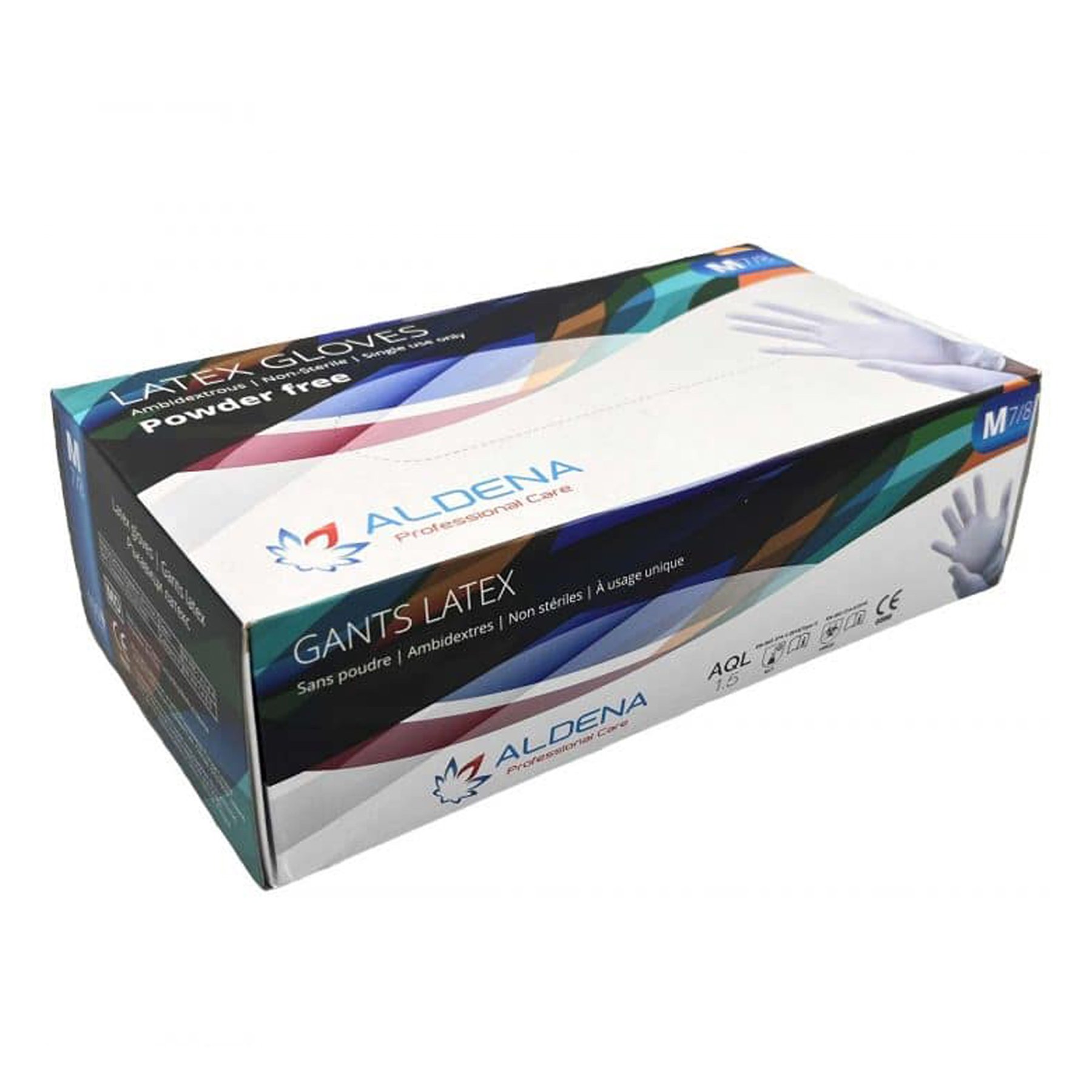 Gloves Aldena, latex, L, non-sterile, powder-free, 100 count