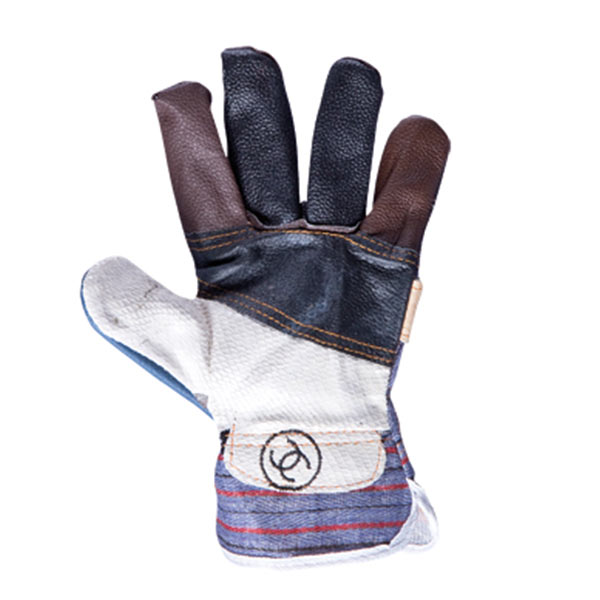 Gloves Robin, made ??of leather and fabric, combined