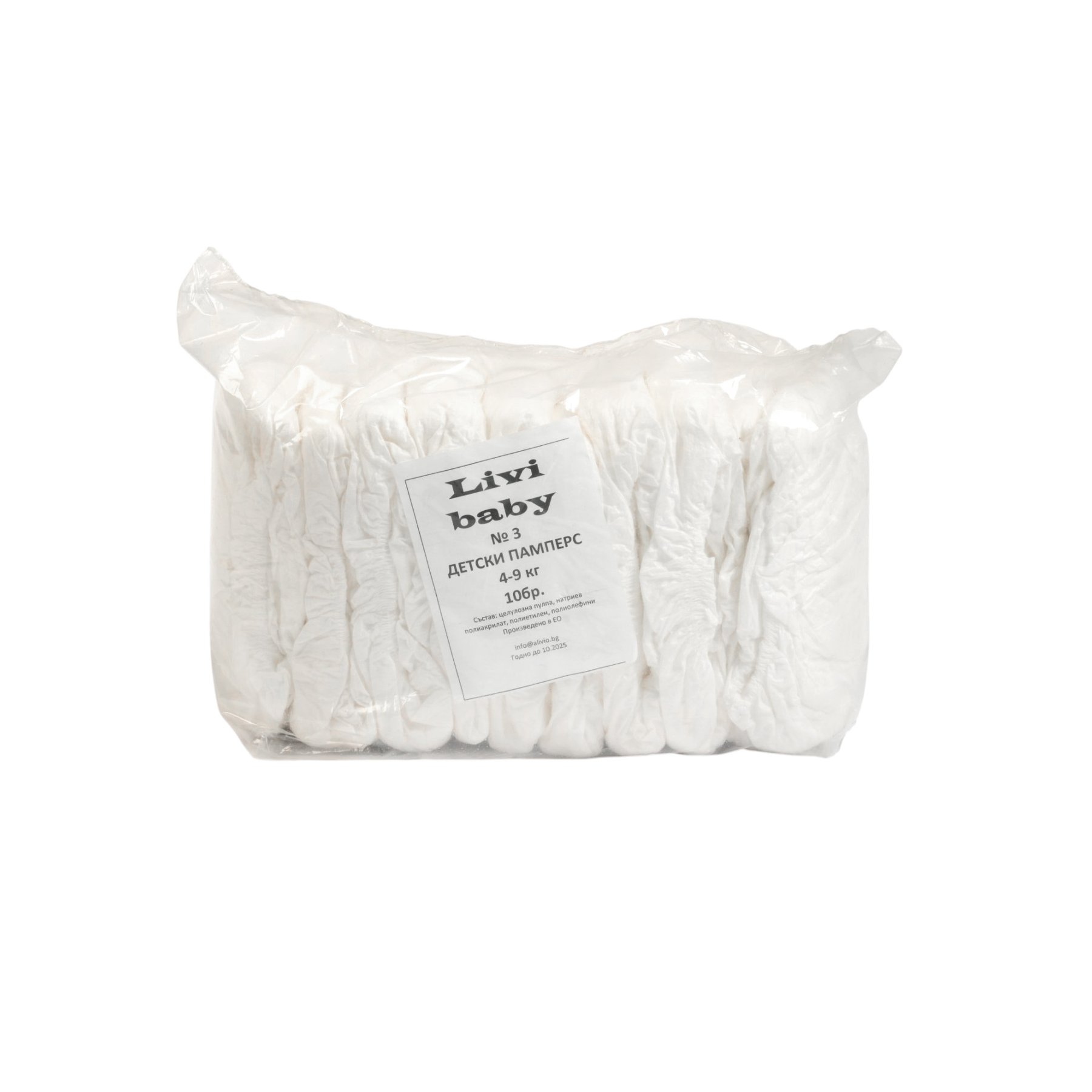 Children's diapers №3 Livi Baby, 4-9 kg, 10 number