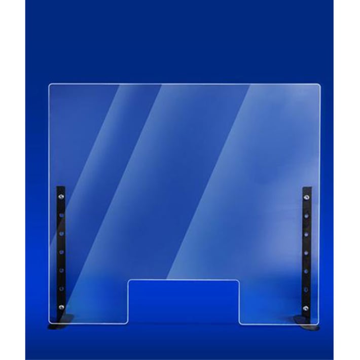 Protective screen, with metal holders, 730 x 650 mm