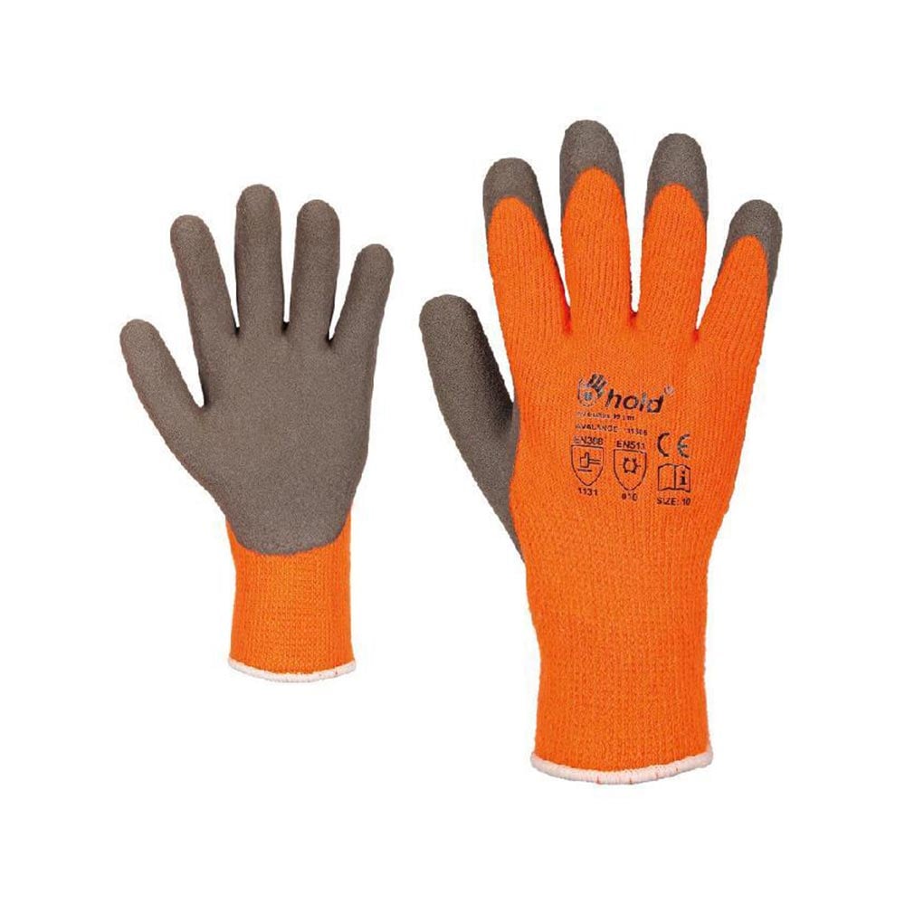 Gloves Avalange, N10, winter, acrylic, melt-coated in latex, 204 х 254 mm