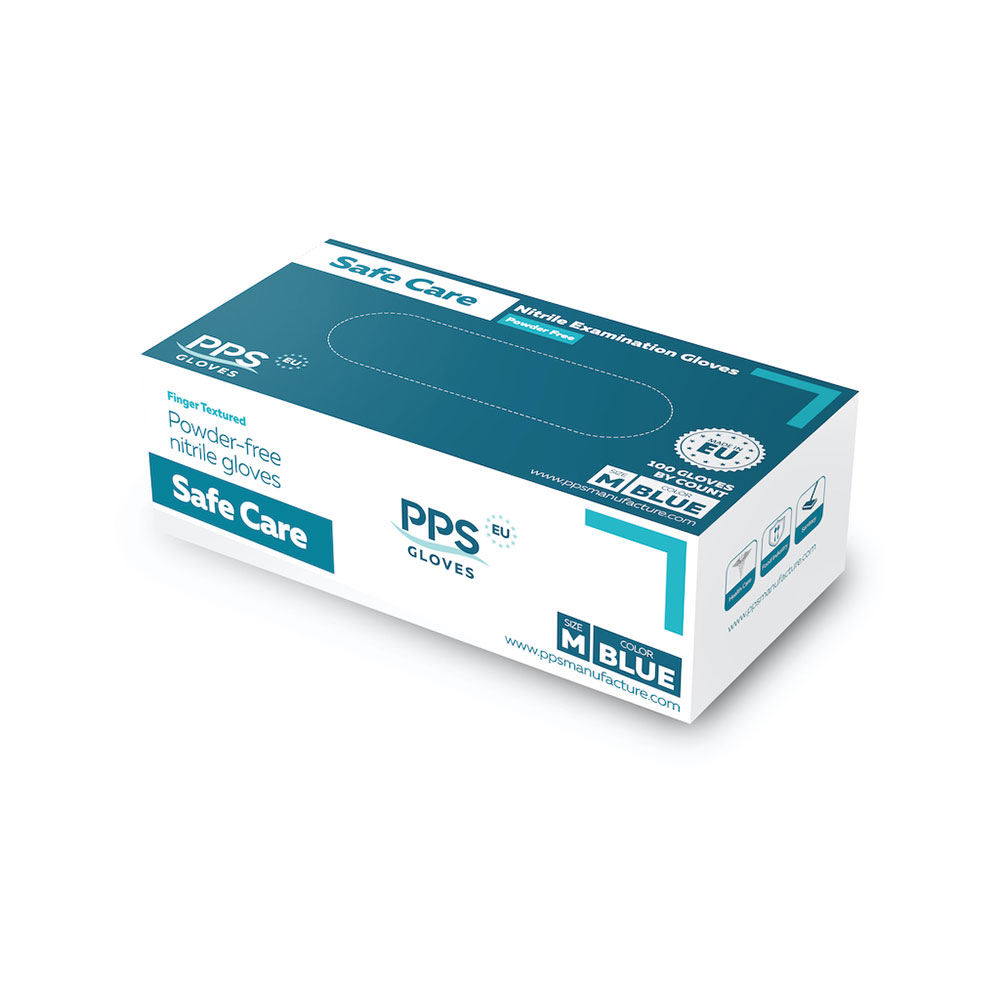 Gloves PPS, nitrile, M, powder-free, 100 count