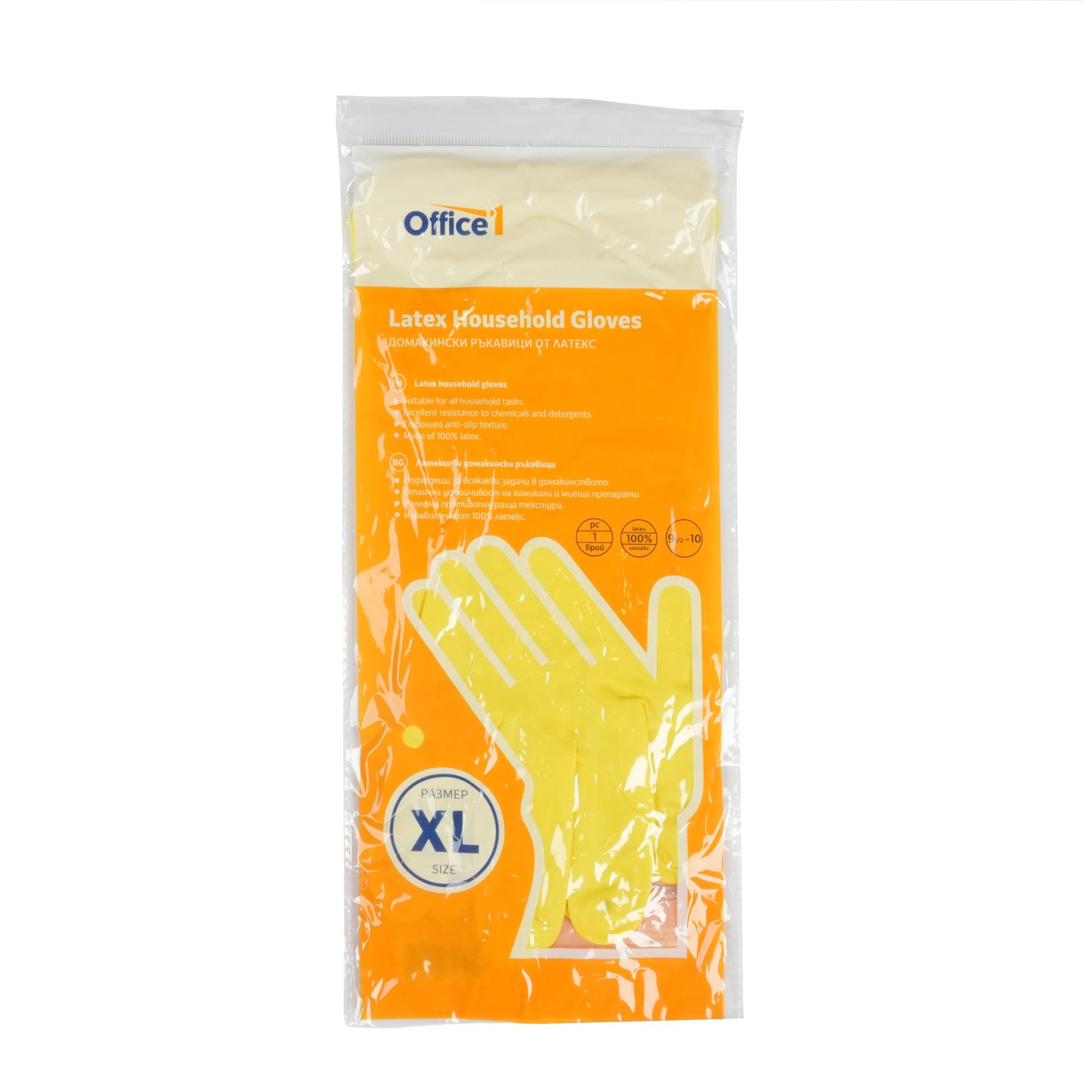 Gloves Office 1, household, latex, size XL