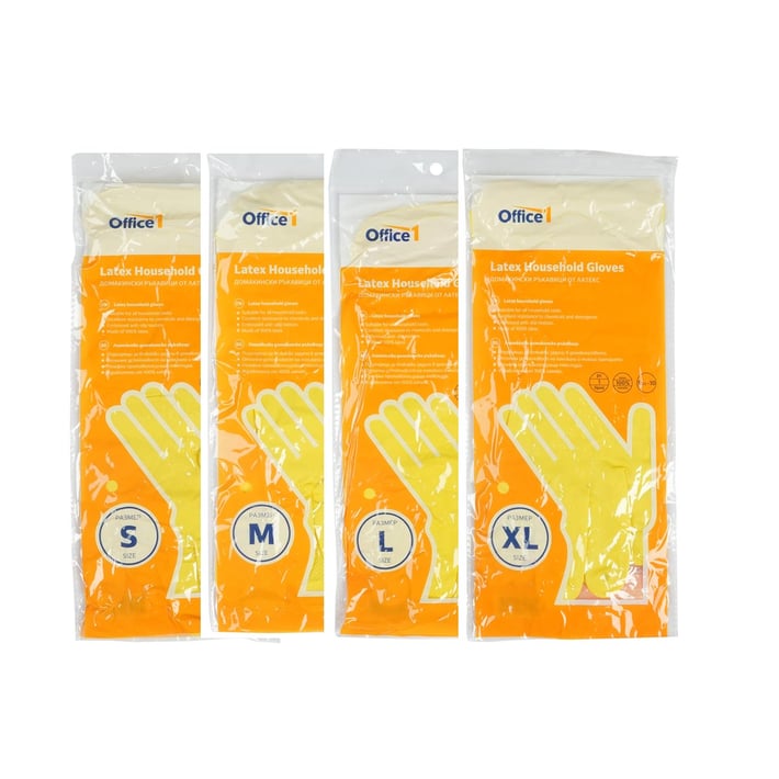 Ръкавици Office 1, домакински, латексови, размер XL