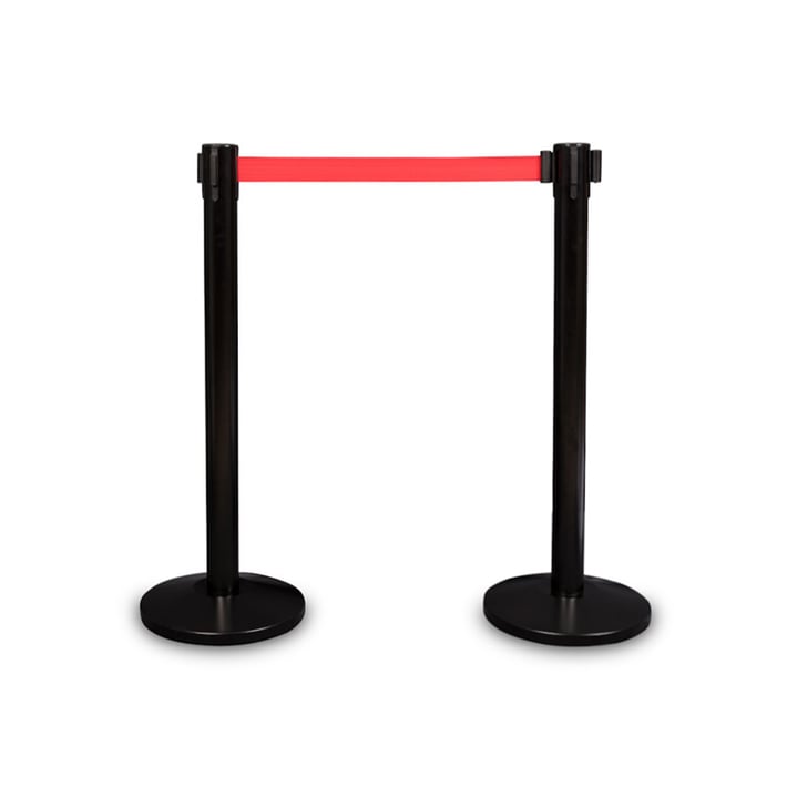 Ограничително колче, черно, с червена лента, 235 cm, широчина 320 mm, височина 920 mm