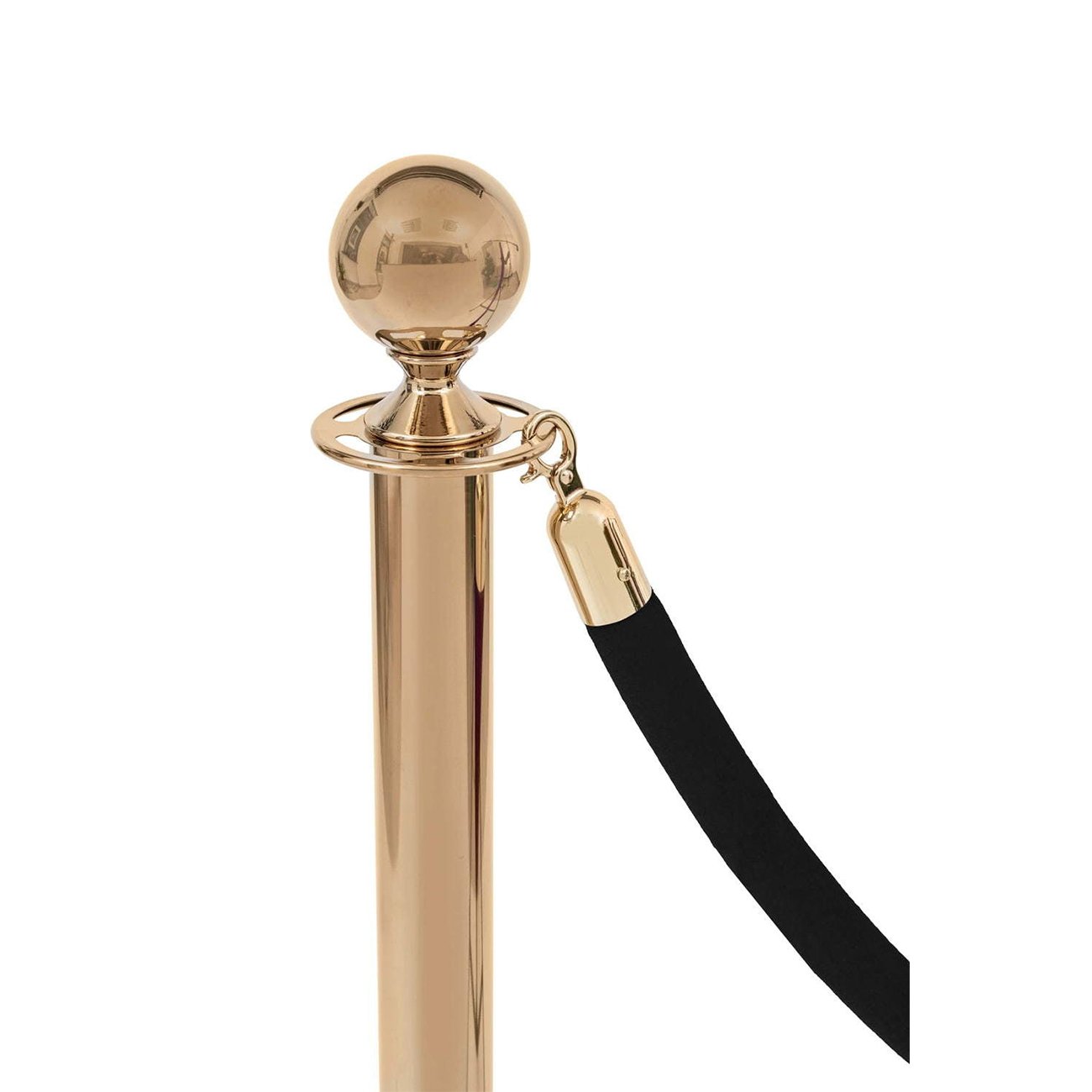 Rope with golden clasp Velor, 160 cm, black