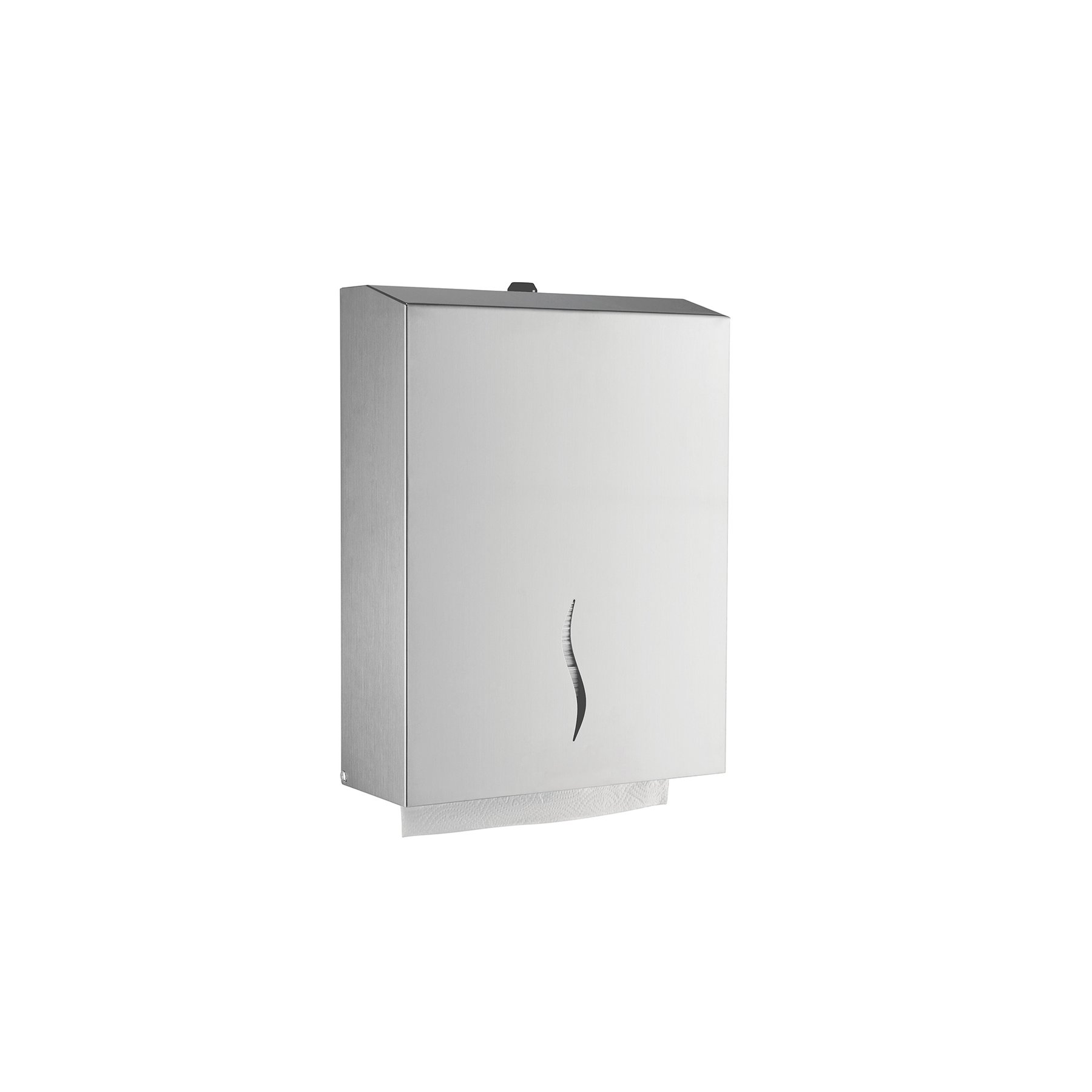 Dispenser for towels for hands Dayco, with V-fold, 27 x 12 x 21 cm, stainless steel, for 300 towels