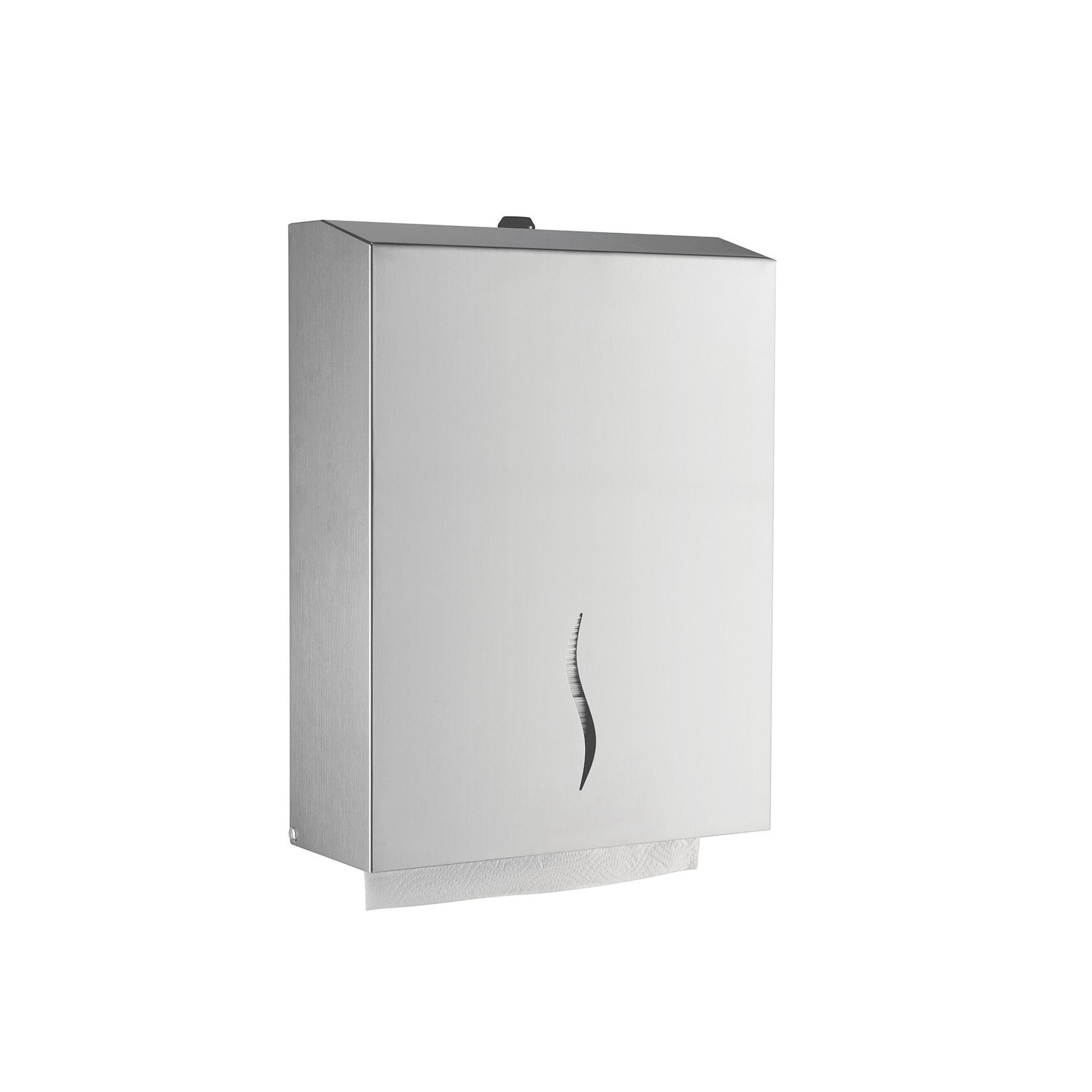 Dispenser for towels for hands Dayco, with Z-fold, 27 x 10 x 21 cm, stainless steel, for 200 towels