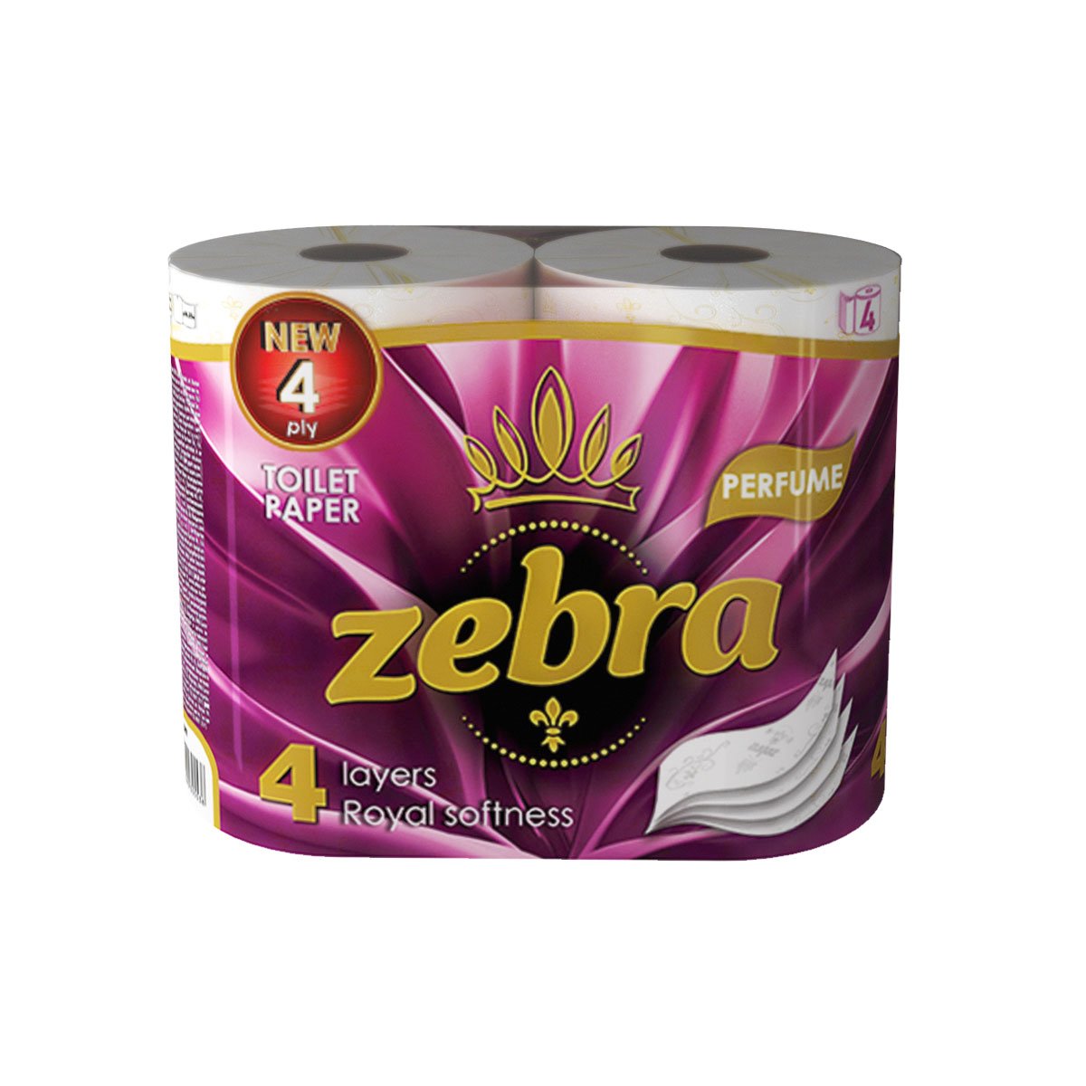 Toilet paper Zebra Perfume, 4-ply, 130 sheets, pack of 4
