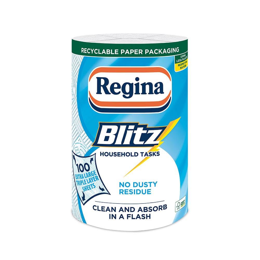 Kitchen roll Regina Blitz, cellulose, three-ply, 1 quantity, 25.7 m