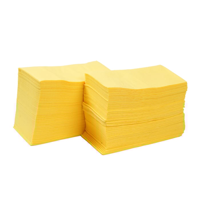 Салфетки, целулоза, двупластови, 1/8 сгъвка, 33 х 33 cm, жълти, 150 броя