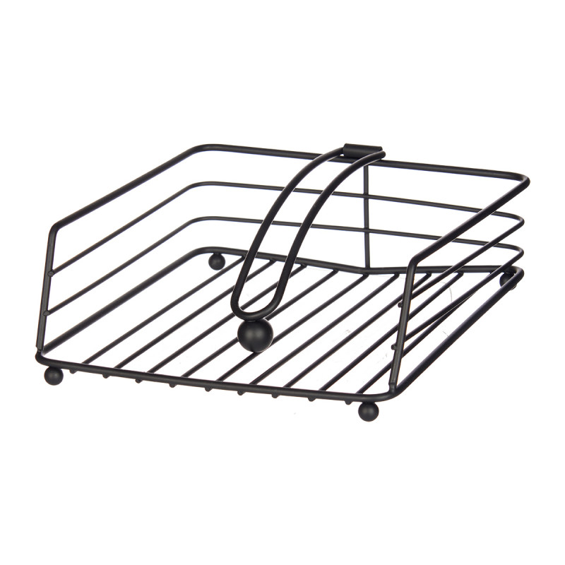 Napkin holder Kinvara, square, metal, black