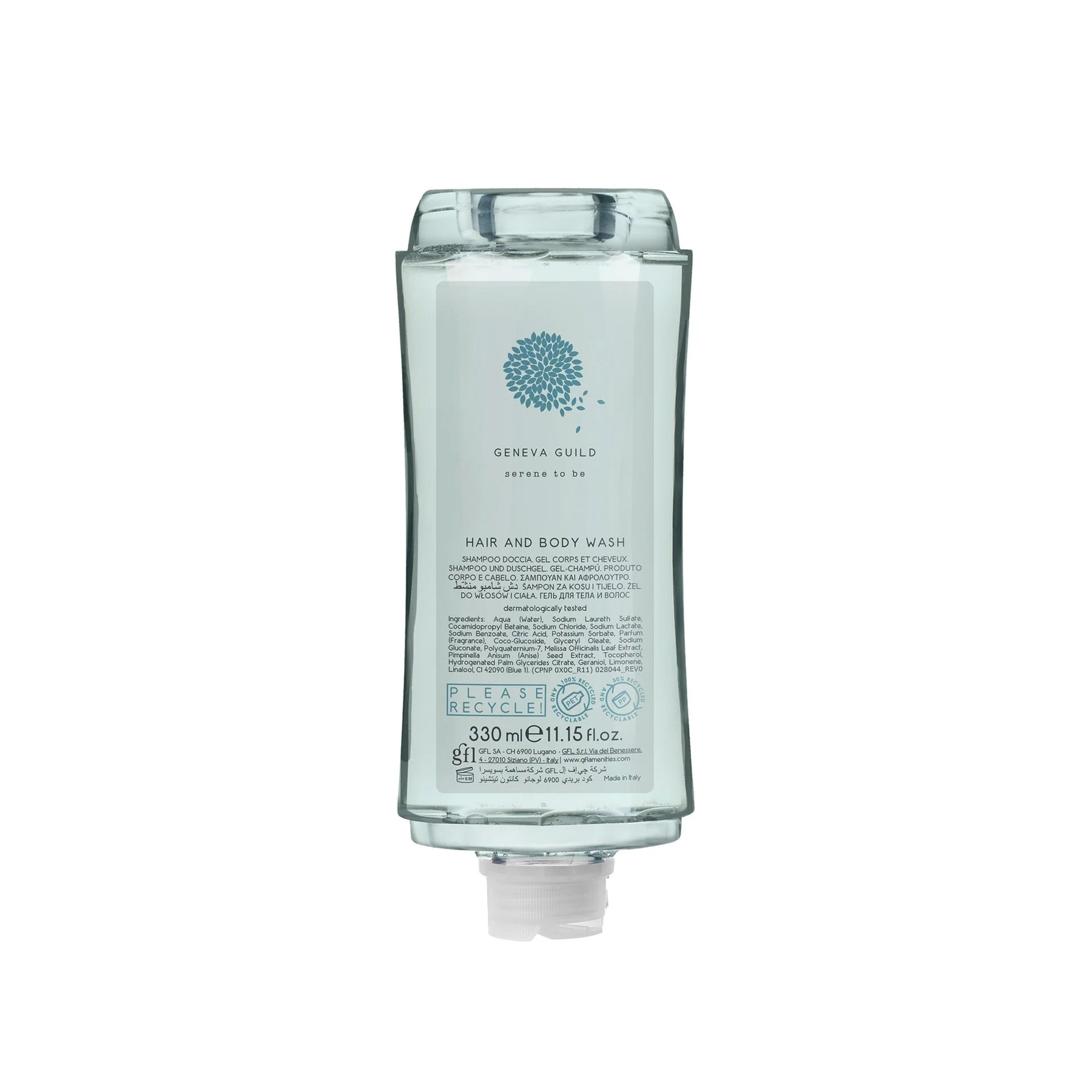 Shower gel for hair GFL Cosmetics and body Geneva, 330 ml, 6 х 20 cm