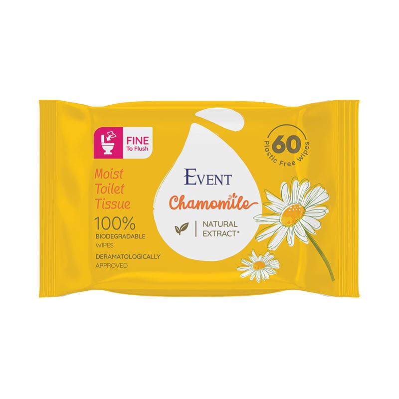 Event Wet Toilet Tissue, chamomile, 60 sheets
