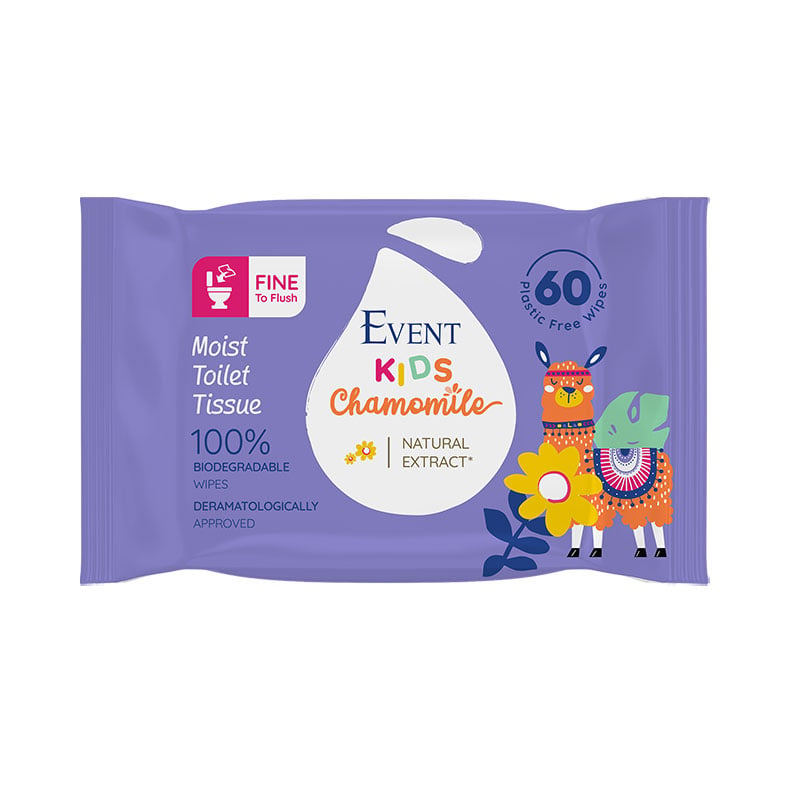 Event Wet Toilet Tissue, kids, chamomile, 60 sheets