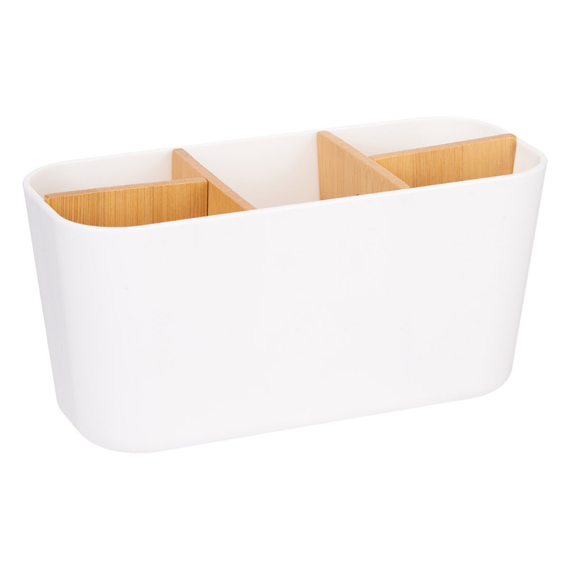 Organizer Berilo, with 5 compartments, bamboo, white
