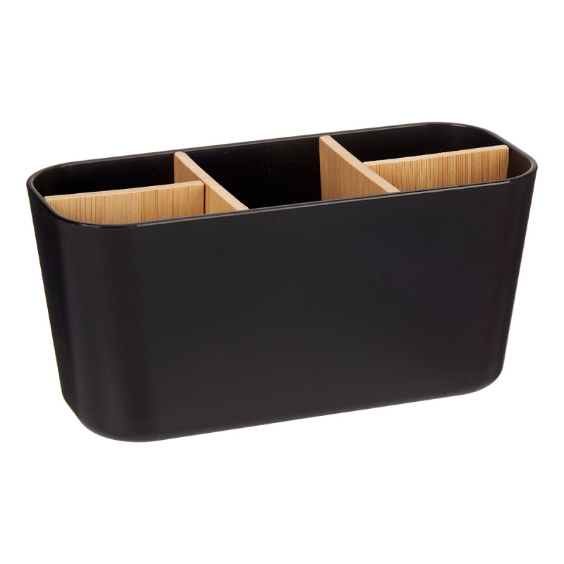 Organizer Berilo, with 5 compartments, bamboo, black