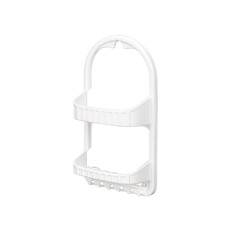 Shower caddy Berilo, 2-tier, with vacuum, plastic, white