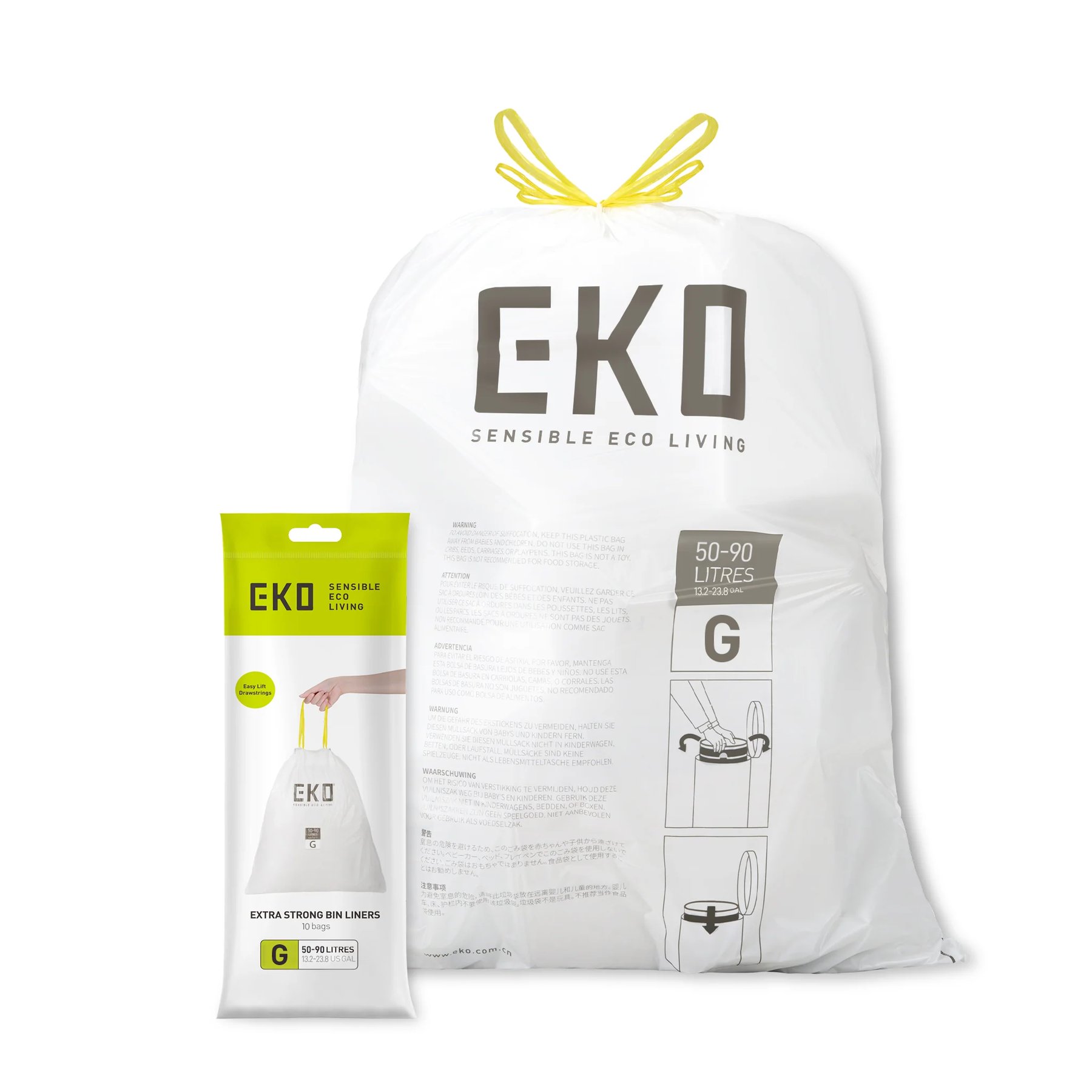 Bags for garbage Eko, type G, with tie, 50-90 L, 10 number