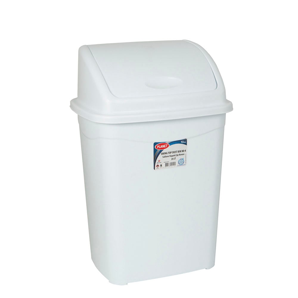 Basket Planet with swinging lid, 26 L, white, 355 x 275 x 530 cm