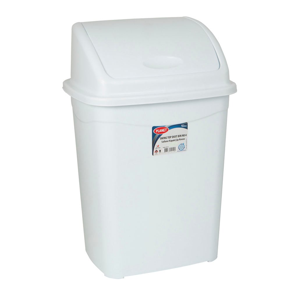 Basket Planet with swinging lid, 50 L, white, 420 x 345 x 680 cm