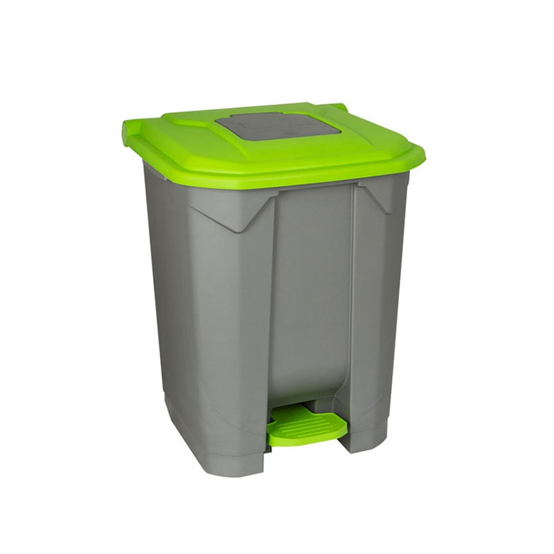 Basket Planet with partition, with pedal, 30 L, gray/green, 445 x 405 x 425 cm