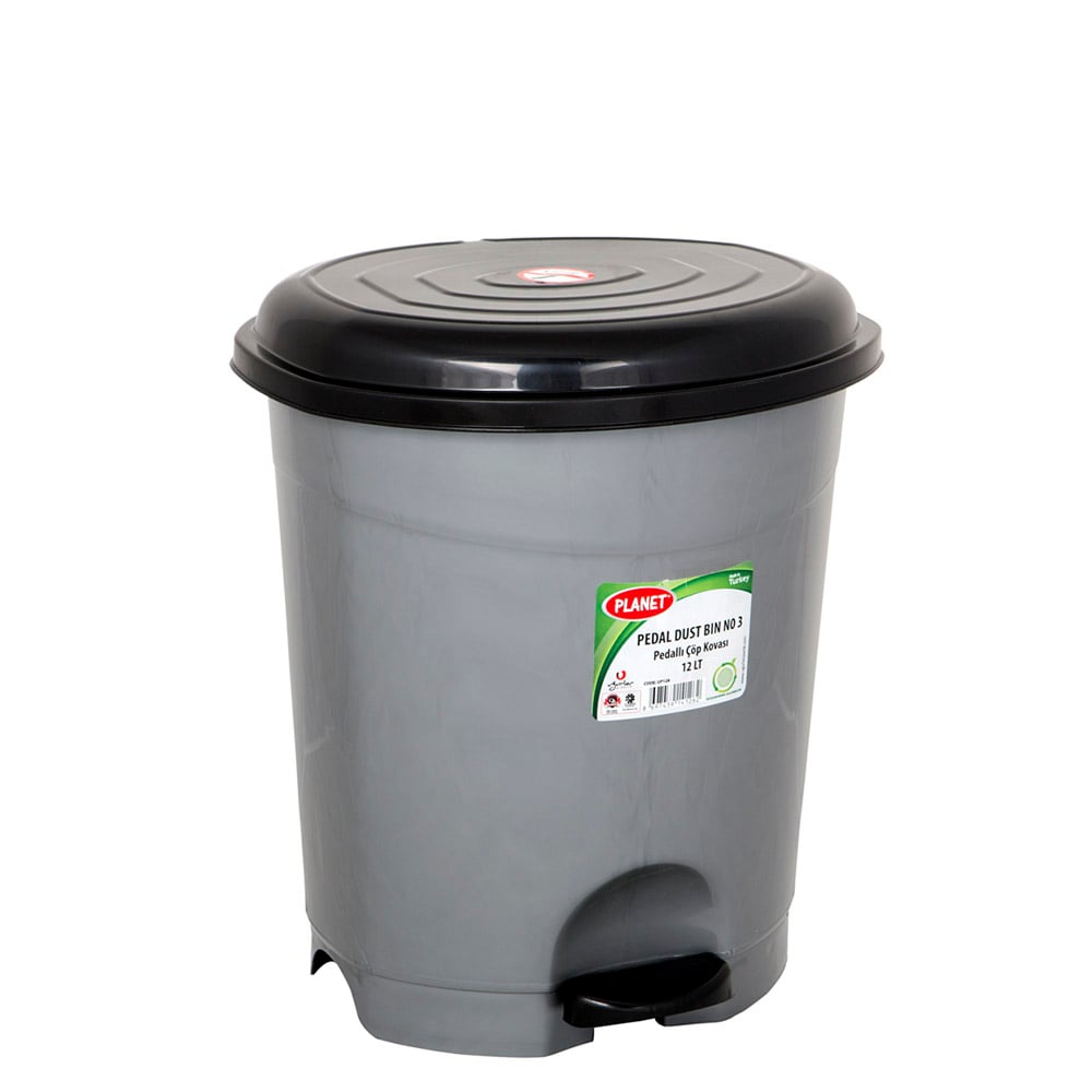 Basket Planet with pedal, 12 L, gray, 290 x 270 x 325 cm