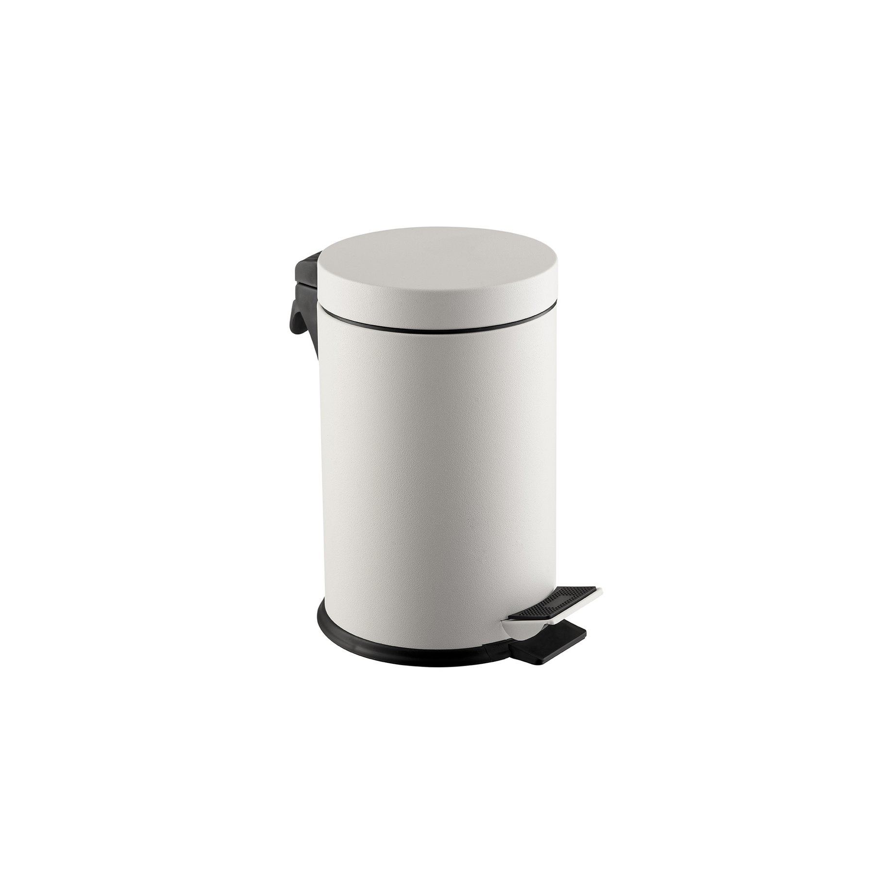 Waste bin Dayco, with pedal, metal, o18 x 29 cm, 5 L, white