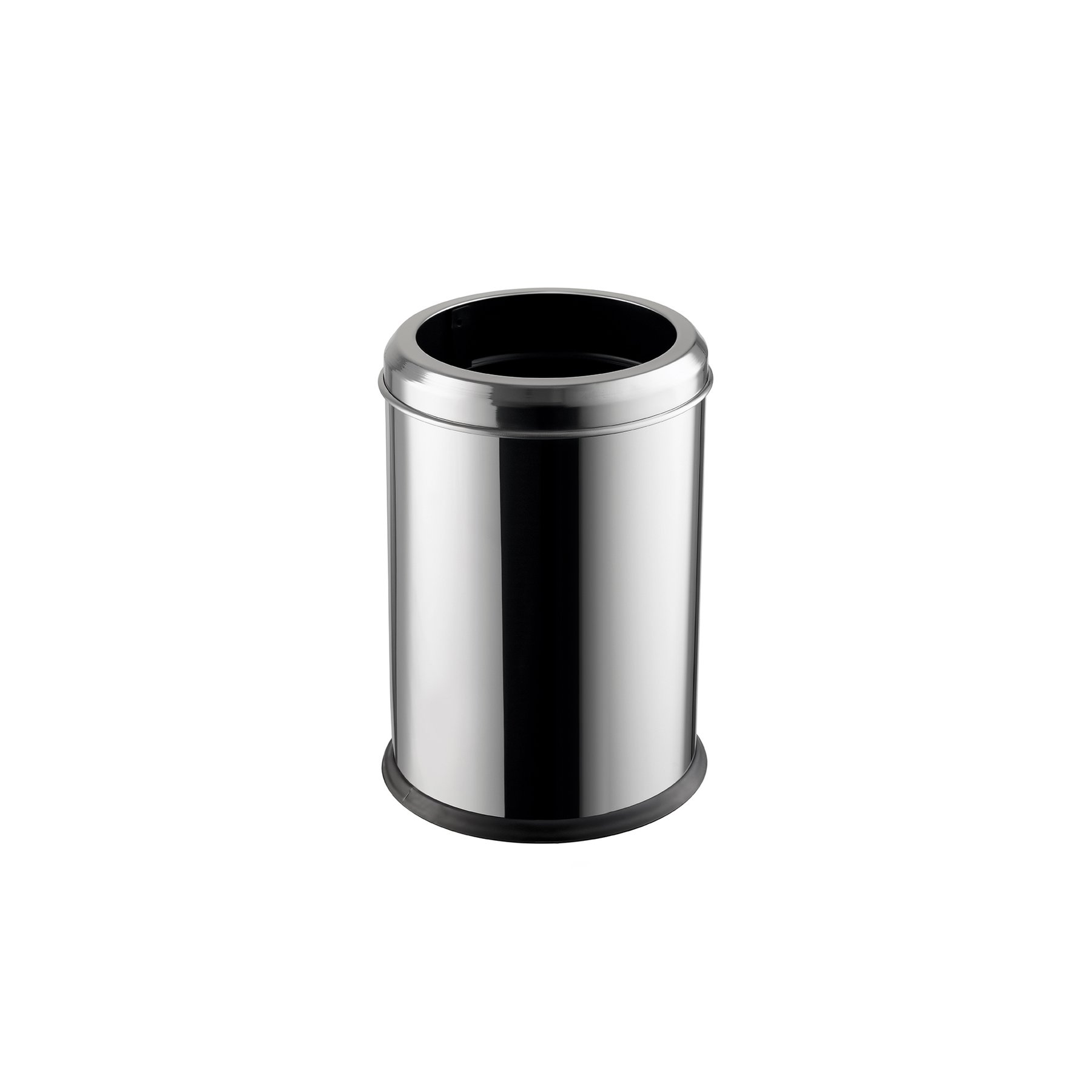 Waste bin Dayco, with ring, metal, o18 x 26 cm, 5 L, stainless steel