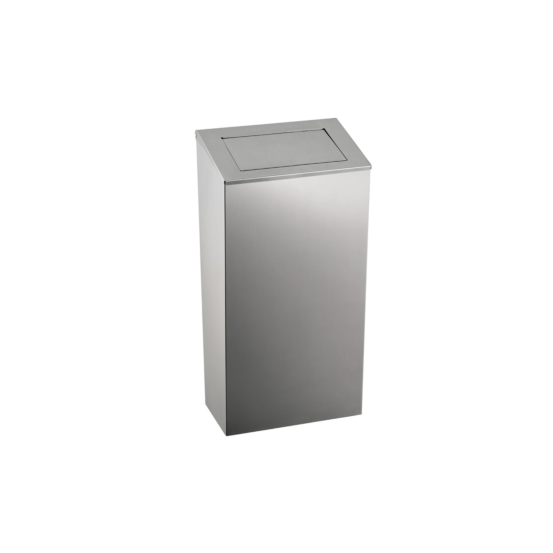Waste bin Dayco, with push-button lid, metal, 21.5 x 30 x 40 cm, 25 L, stainless steel