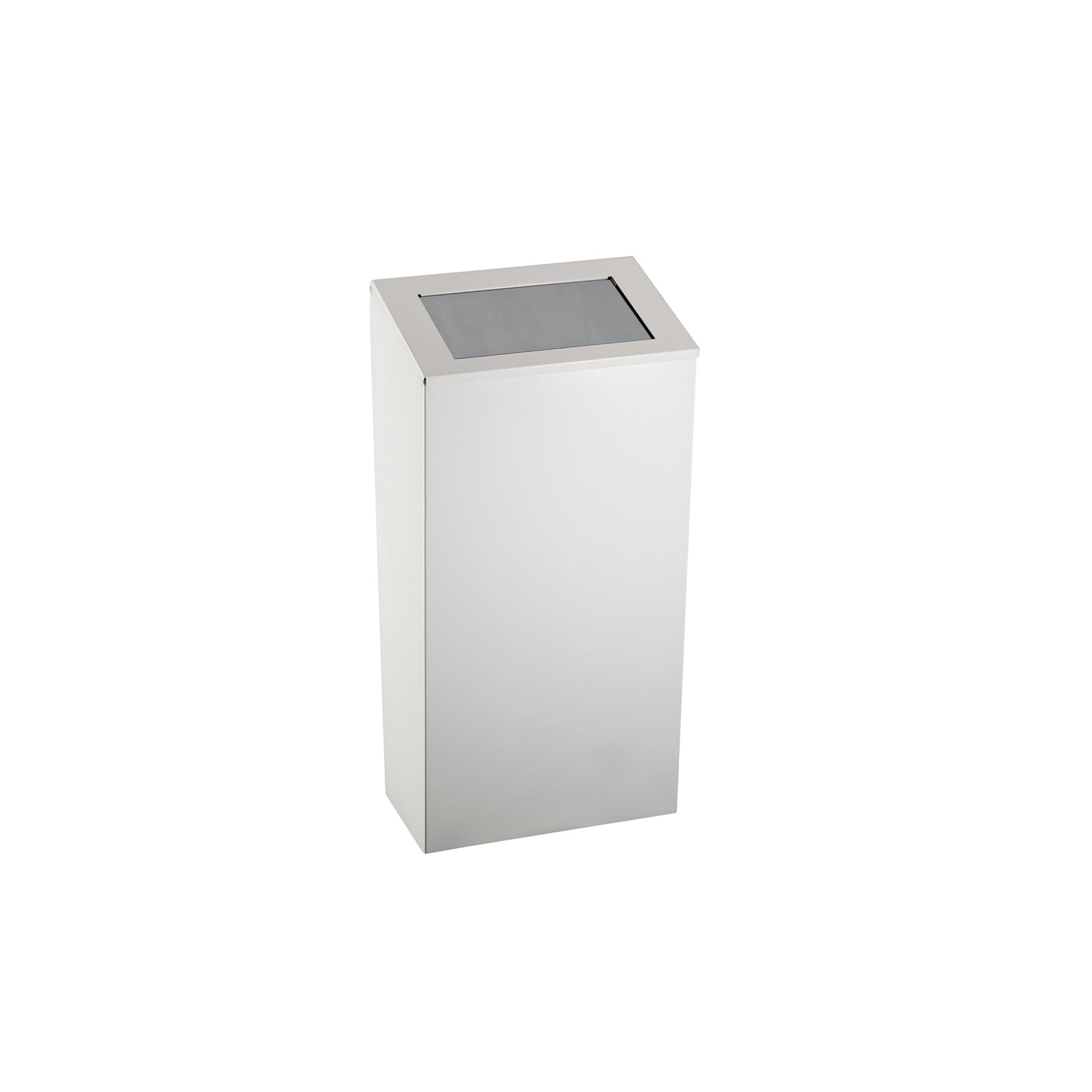 Waste bin Dayco, with push-on lid, metal, 21.5 x 30 x 40 cm, 25 L, white