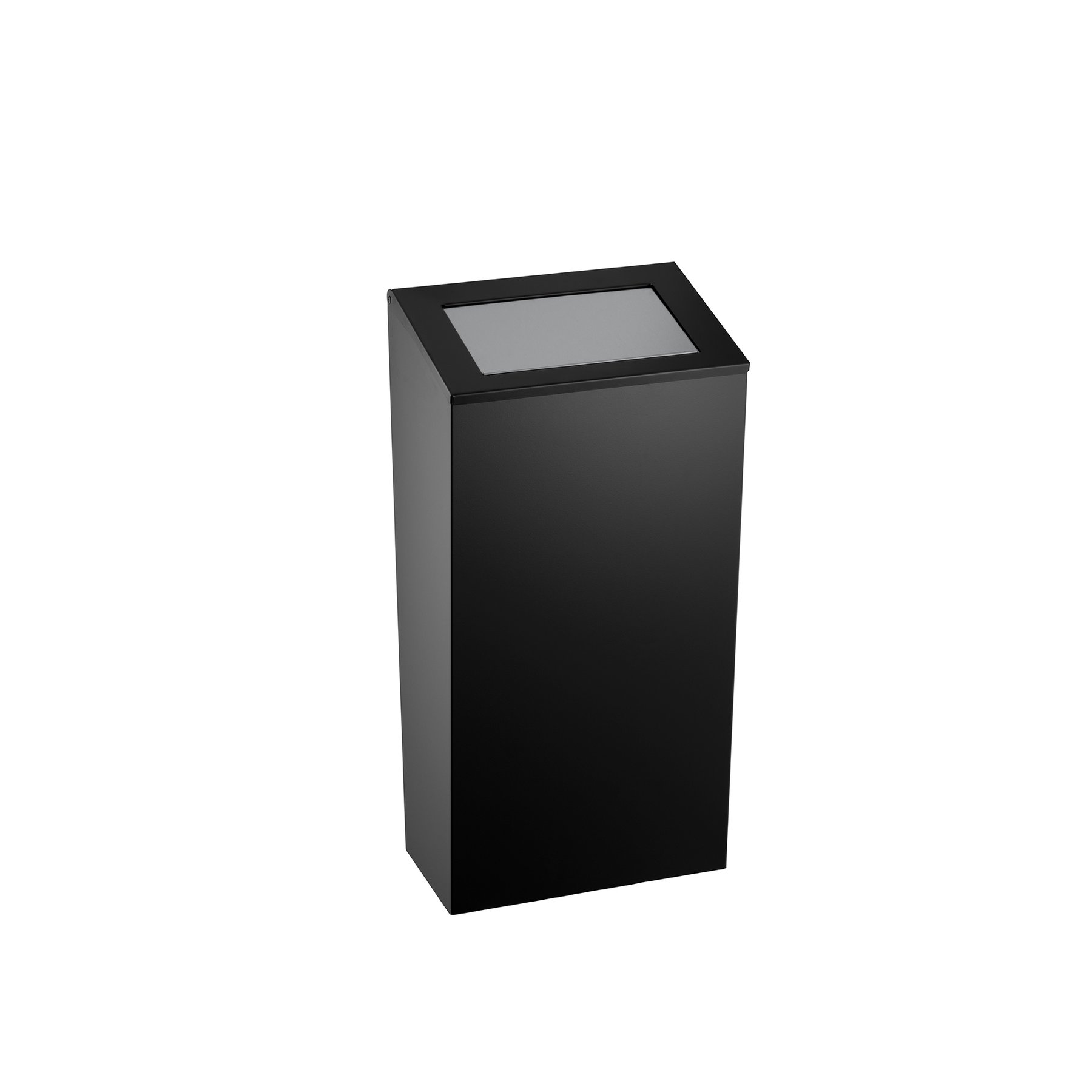 Waste bin Dayco, with push-on lid, metal, 21.5 x 30 x 40 cm, 25 L, black