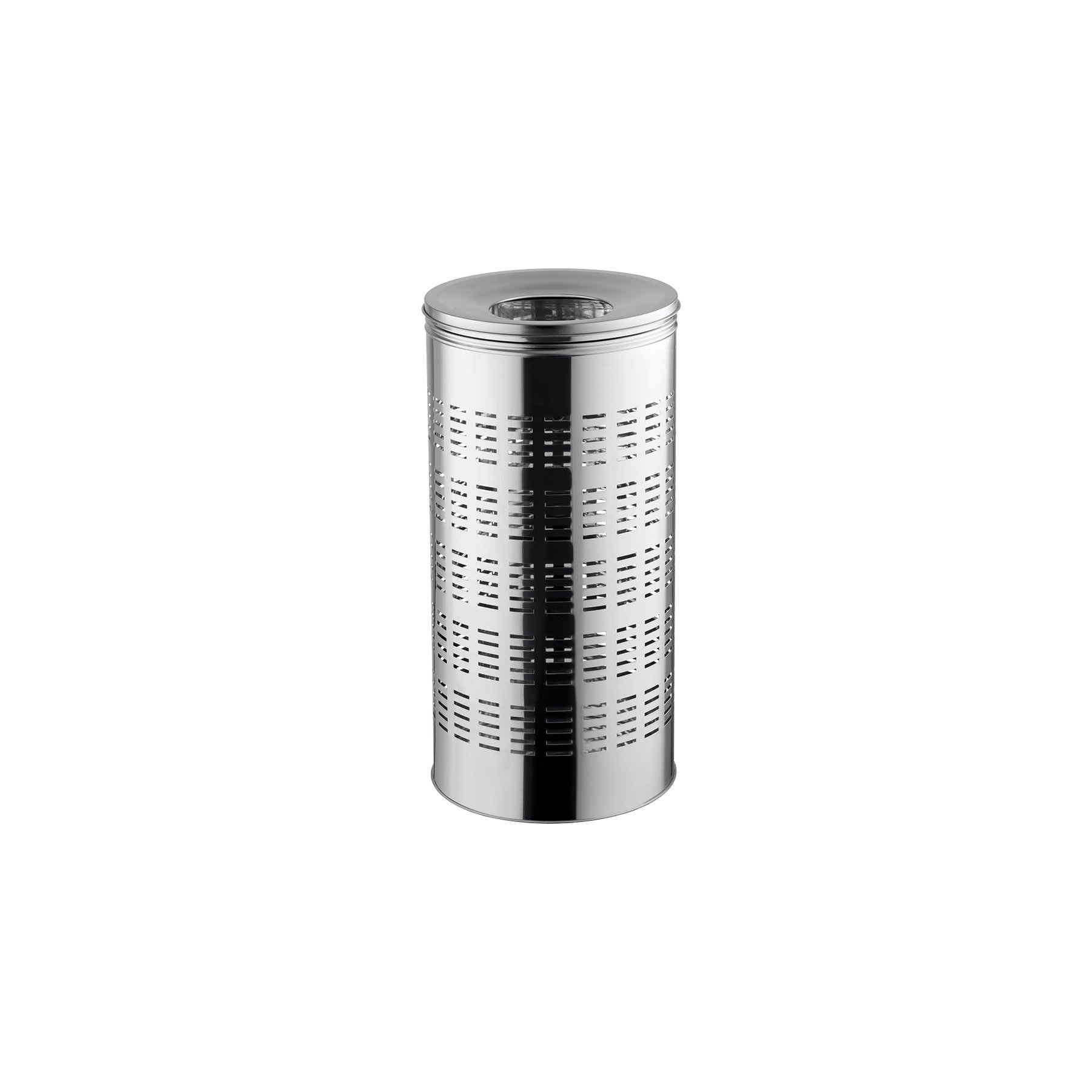 Waste bin Dayco, perforated, with ashtray, o30 x 65 cm, 35 L, stainless steel