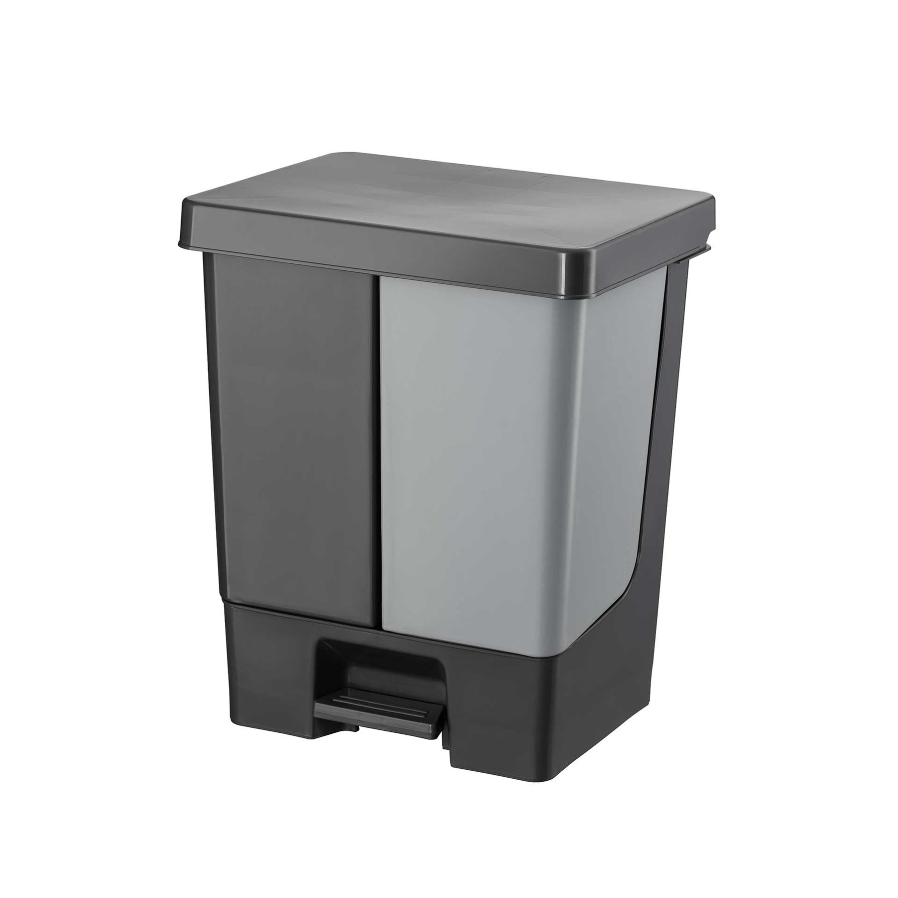 Waste bin Planet Duo, with pedal, 50 L, anthracite