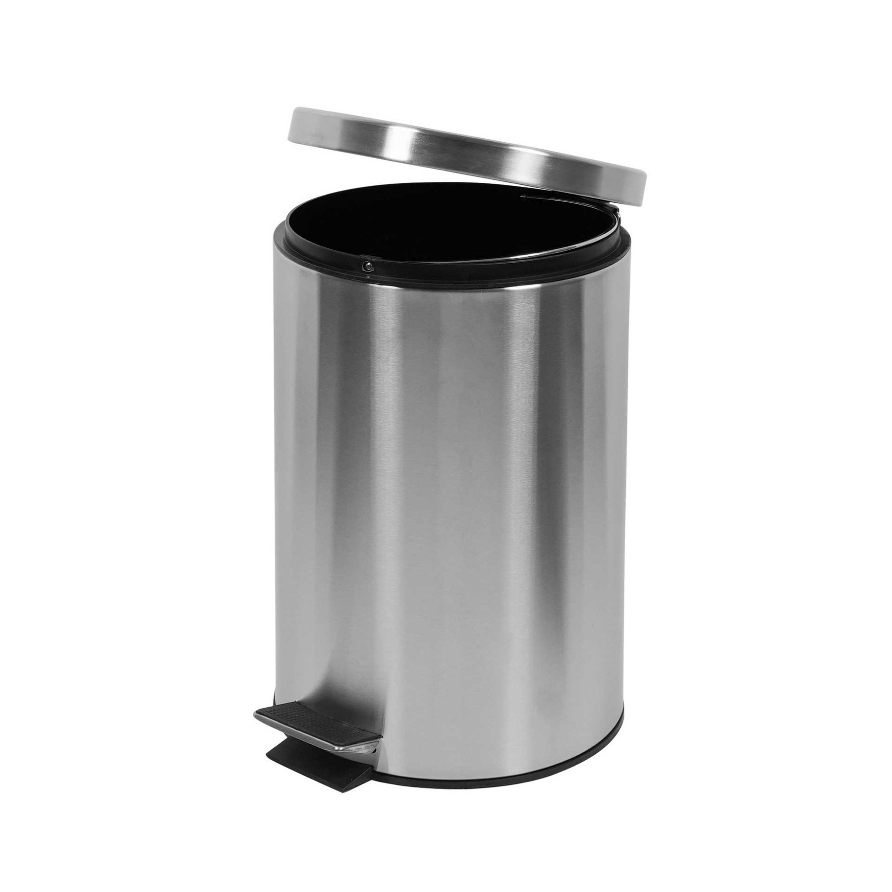 Waste bin Office 1, with pedal, metal, 25.2 x 25.2 x 39.3 cm, 12 L, stainless steel