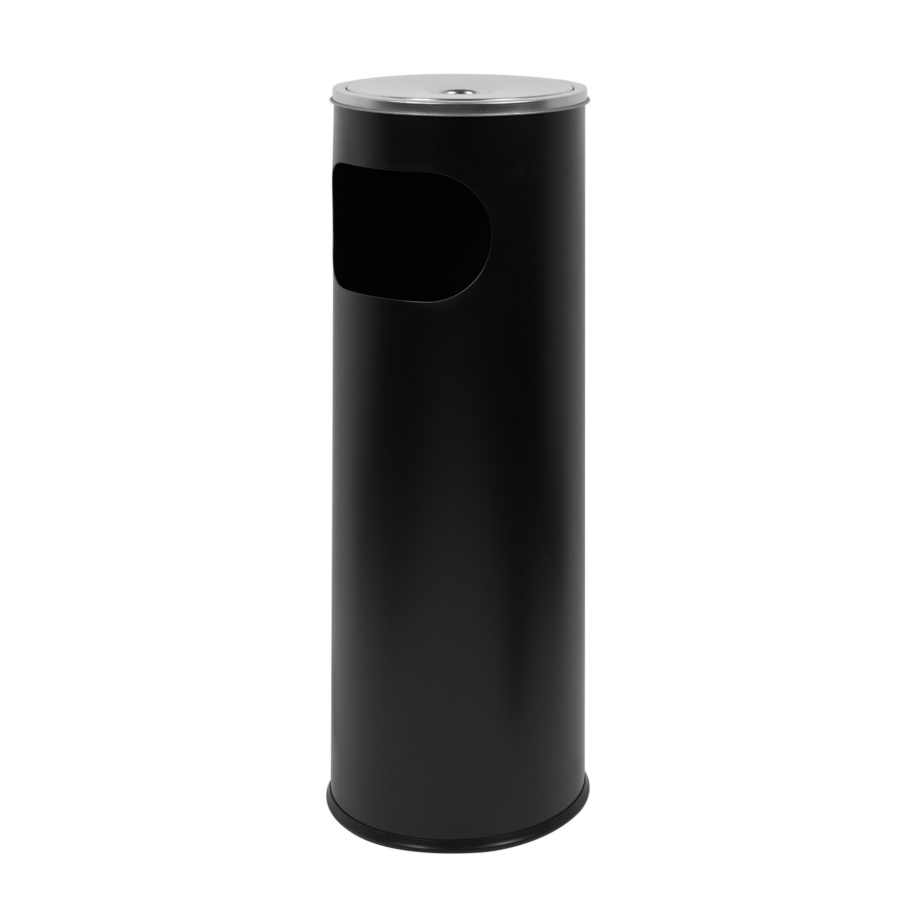 Waste bin Office 1, with ashtray, 20.5 х 20.5 х 58 cm, black matte, 12 l