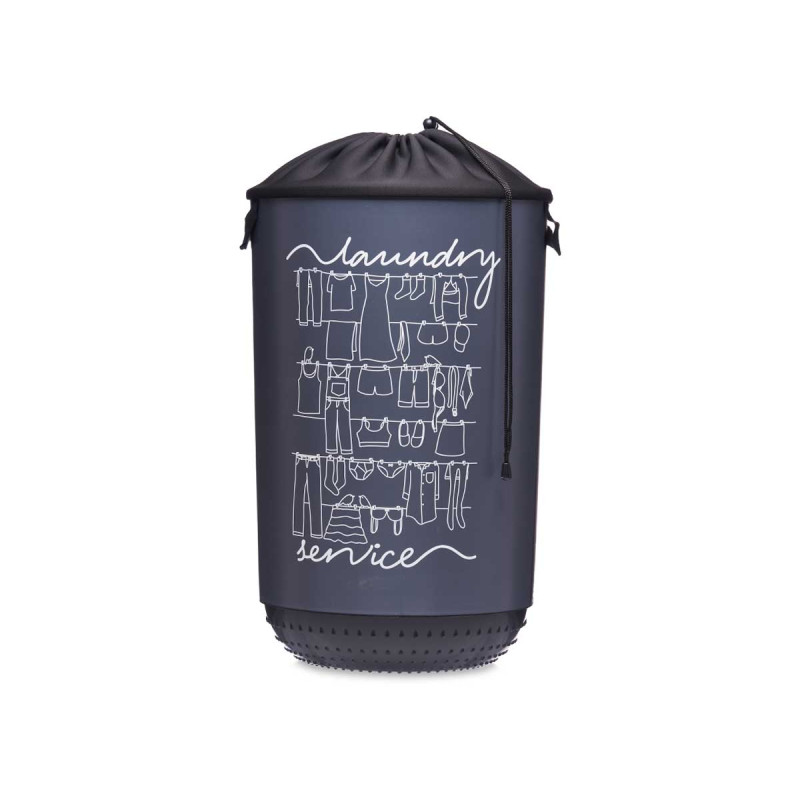 Laundry basket Kipit, plastic, with lid, 40 L, dark