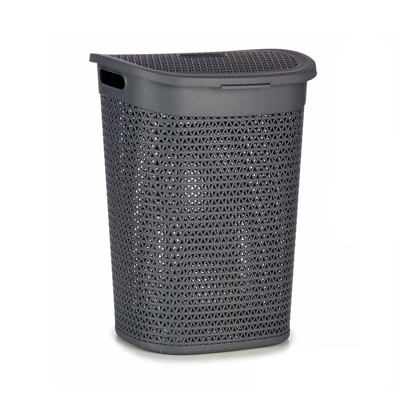 Laundry basket Kipit, with lid, 60 L, anthracite