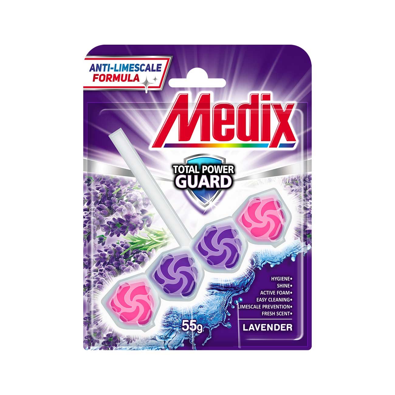 Air freshener for toilet Medix WC Fresh Drops, lavender, 55 g