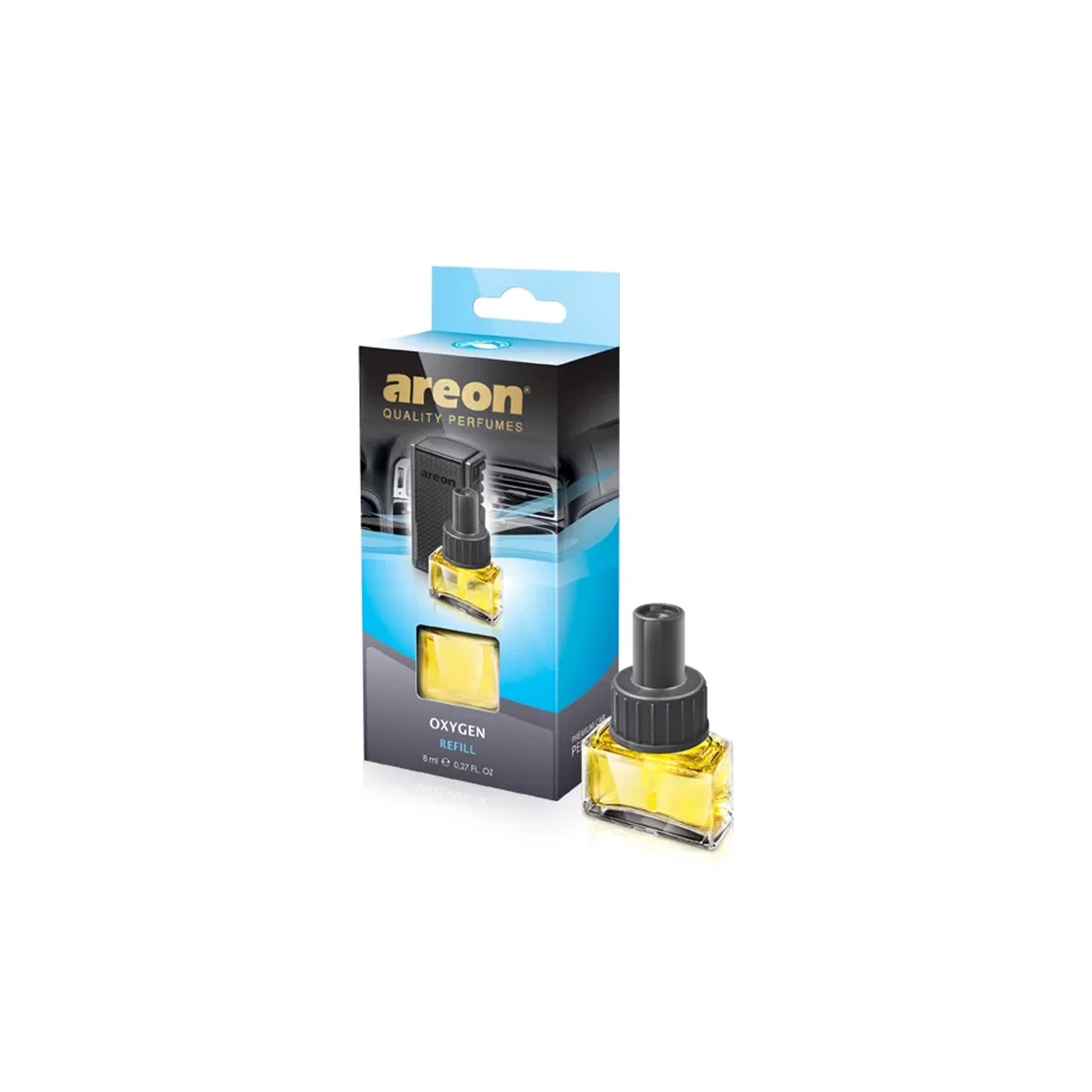Refill for air freshener for car Areon Oxygen, colorful, 8 ml