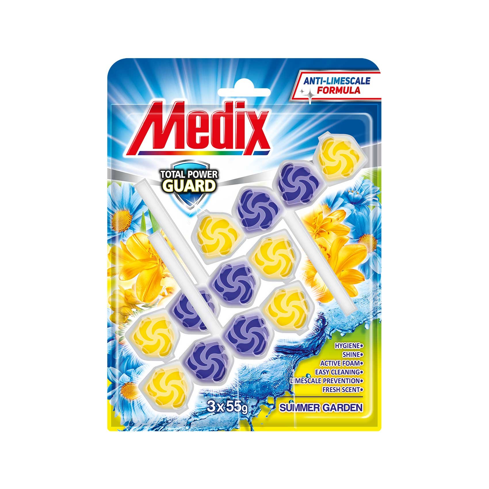 Air freshener for toilet Medix Summer Garden, 55 g, 3 count