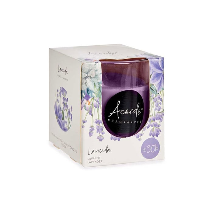 Ароматна свещ Acorde, Lavender, в стъклена чаша, 30 часа